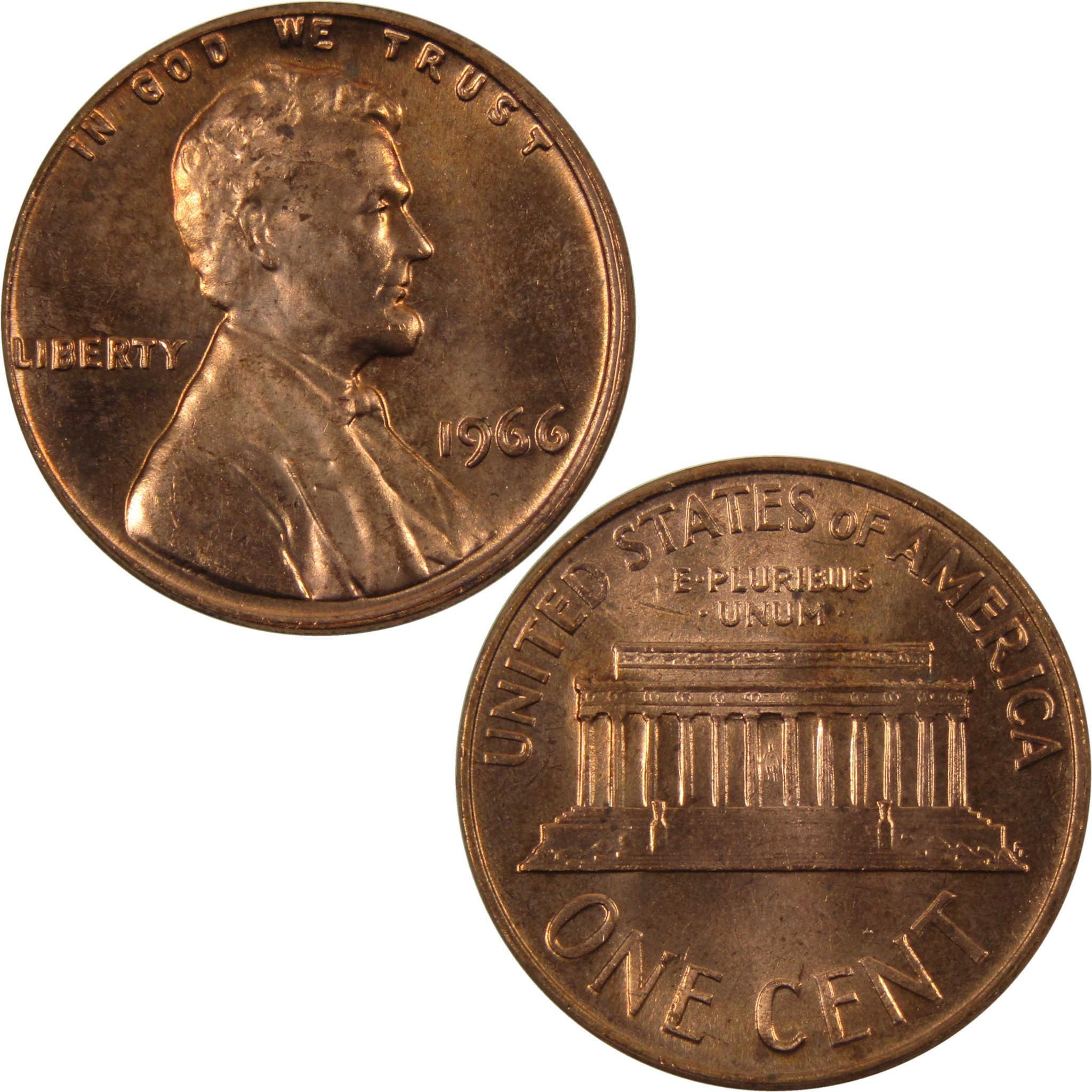 1966 Lincoln Memorial Cent BU Uncirculated Penny 1c Coin