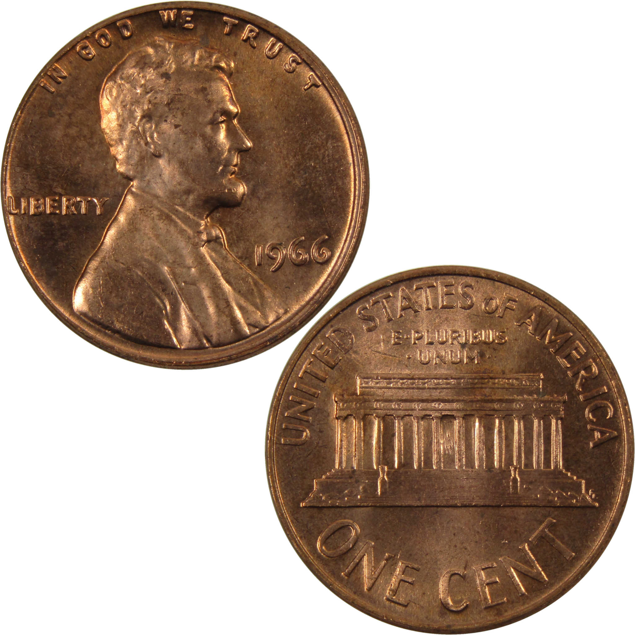 1966 Lincoln Memorial Cent BU Uncirculated Penny 1c Coin