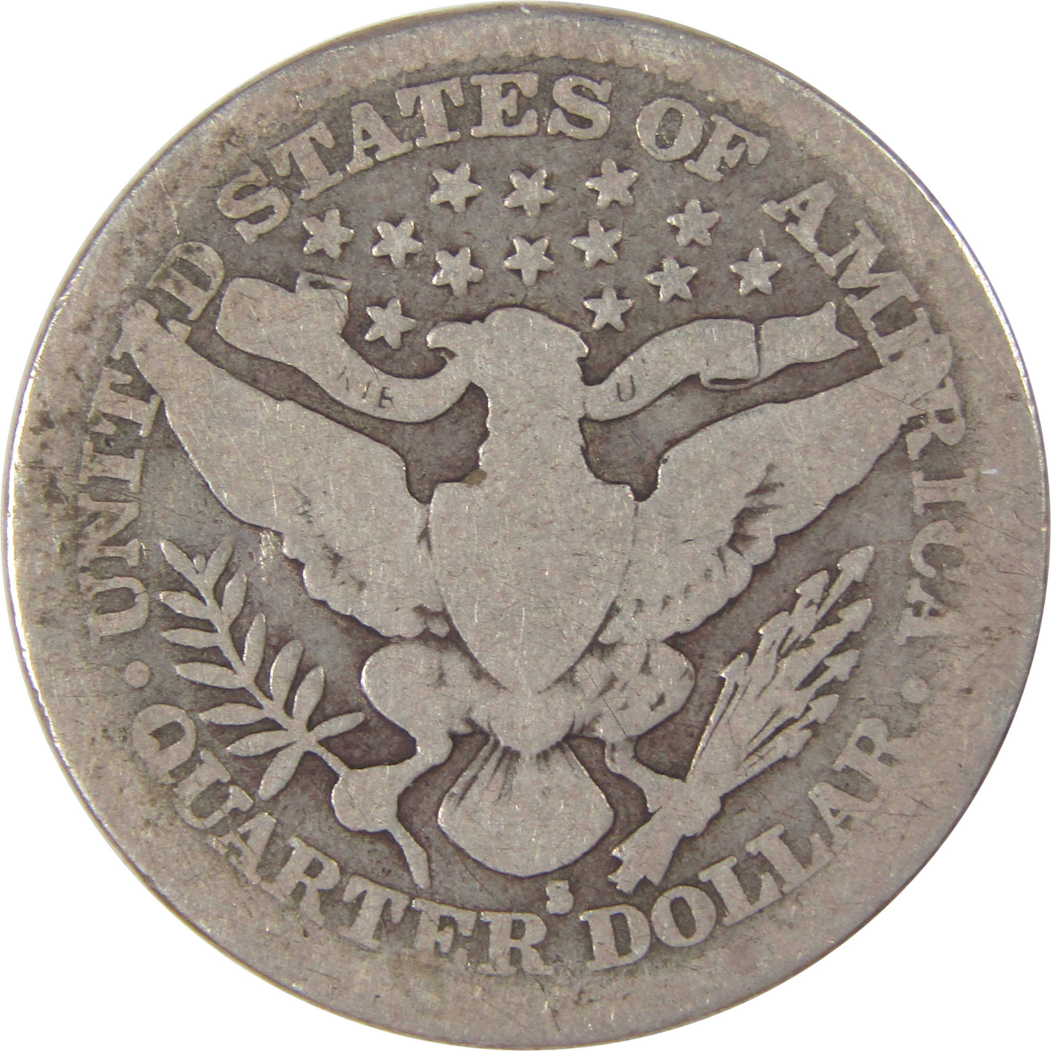 1915 S Barber Quarter G Good Silver 25c Coin SKU:I17619