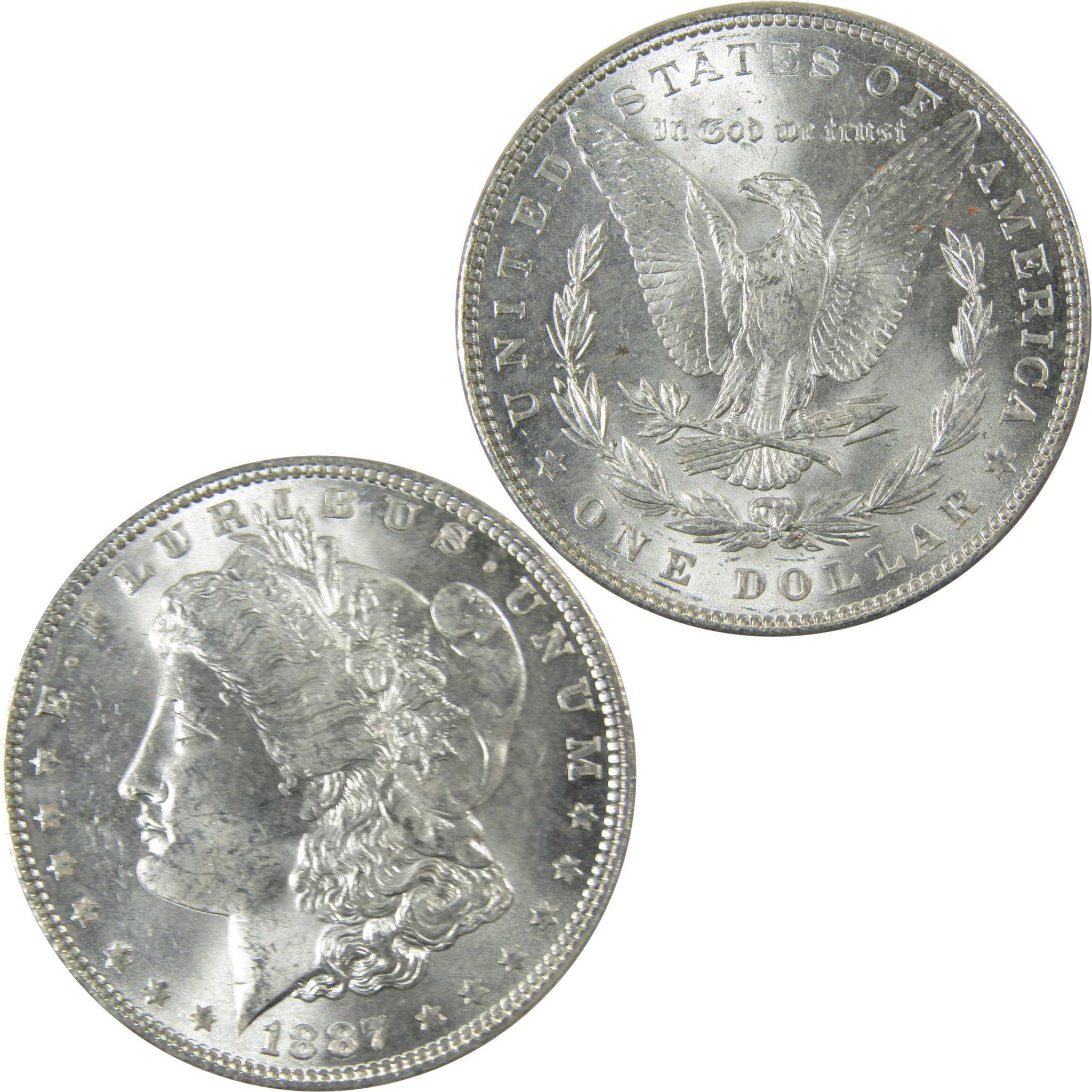 1887 Morgan Silver Dollar Uncirculated Mint State $1 Coin SKU:CP681 - Morgan coin - Morgan silver dollar - Morgan silver dollar for sale - Profile Coins & Collectibles