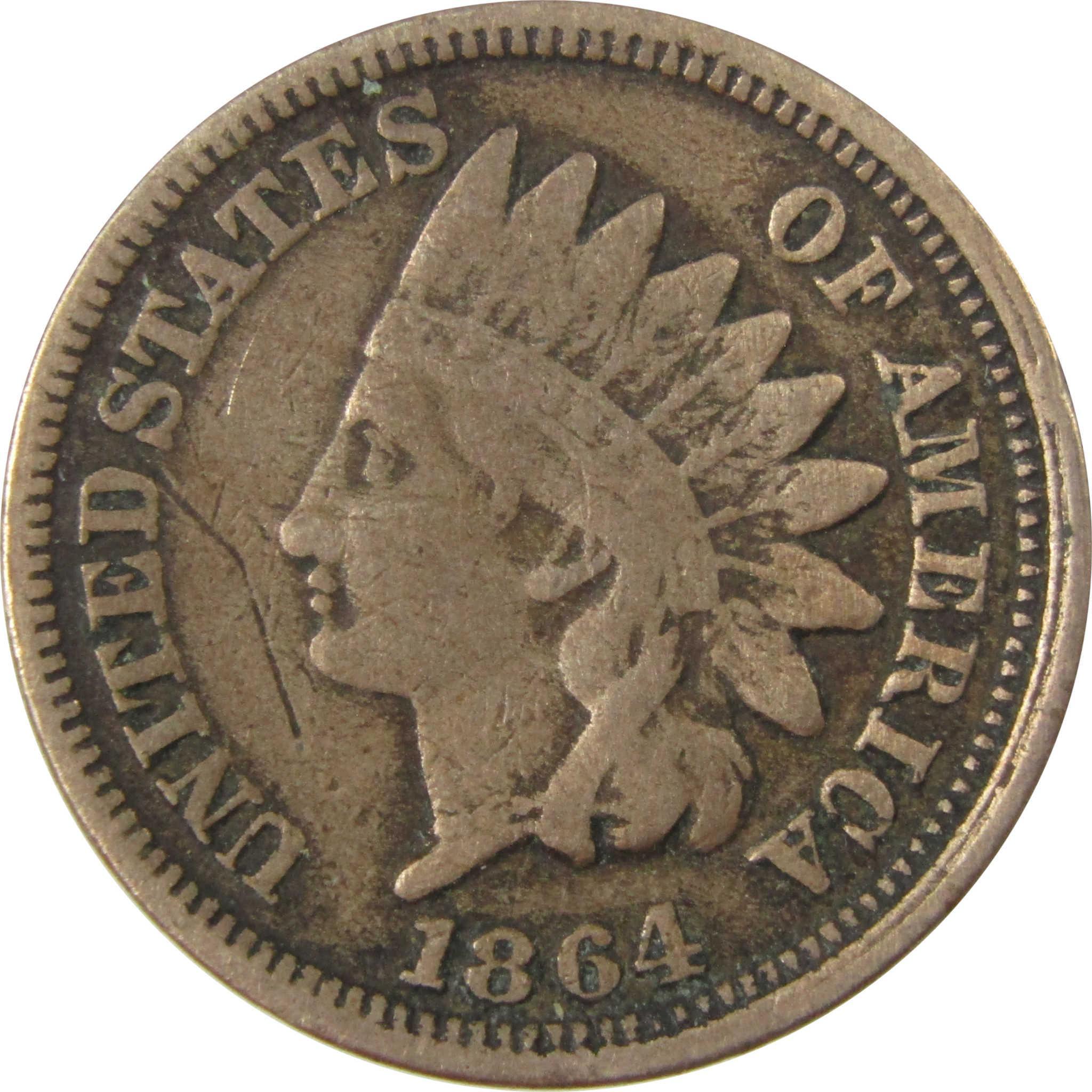 1864 Indian Head Copper-Nickel Cent VG Very Good Details SKU:CP1243