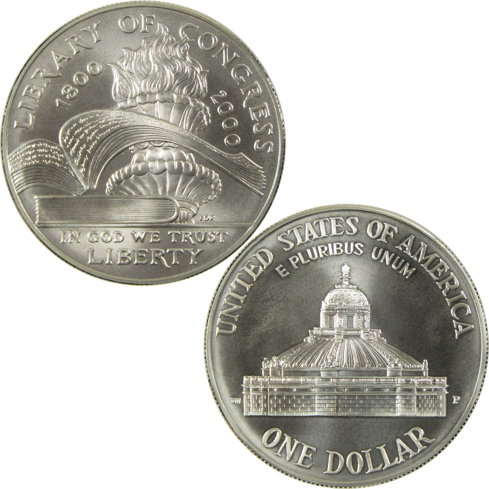 2000 P Library of Congress Commemorative Silver Dollar Uncirculated