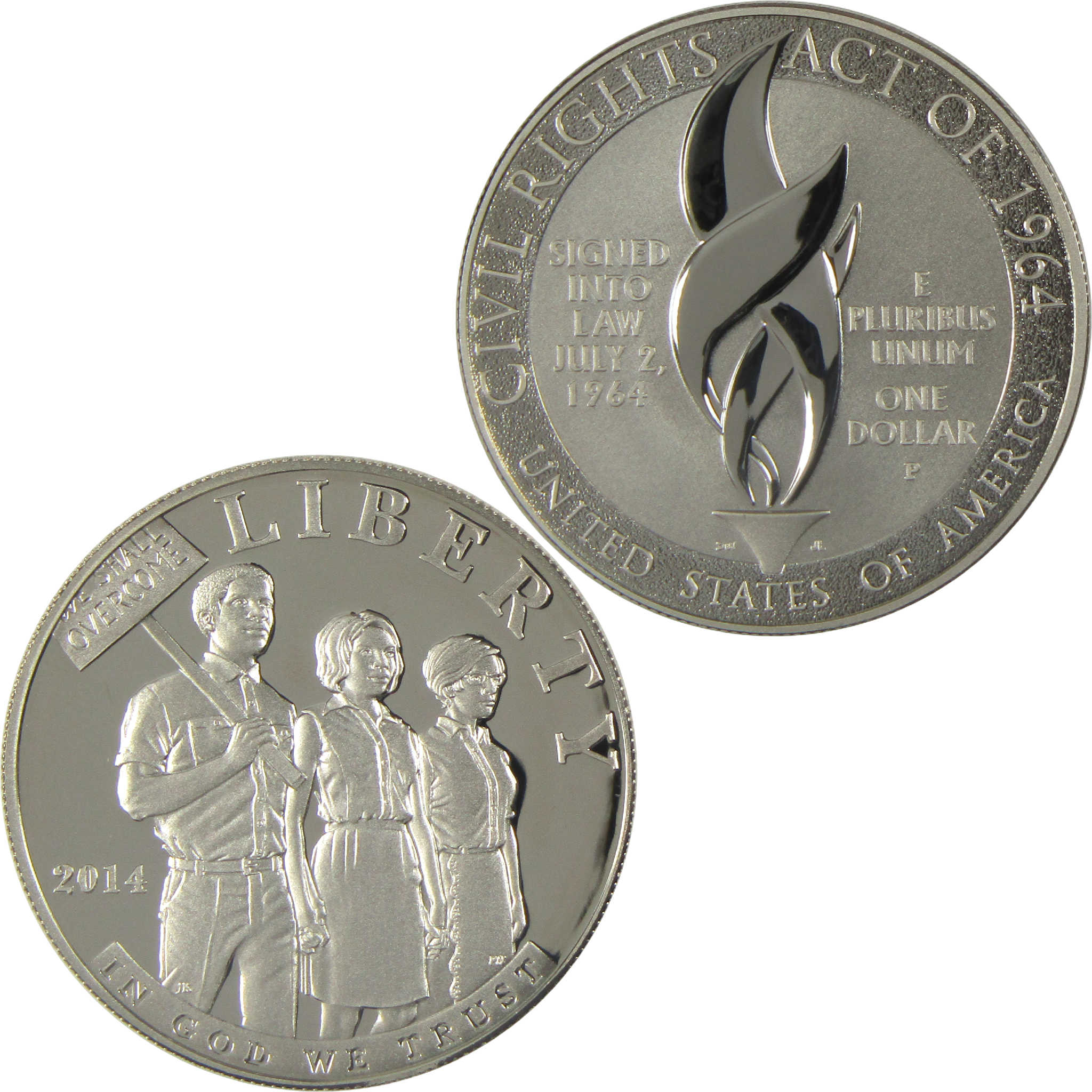 Civil Rights Act of 1964 Commemorative Dollar 2014 P Proof Silver