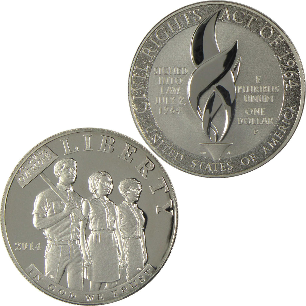 2014 P Civil Rights Act of 1964 Commemorative Silver Dollar Proof Coin