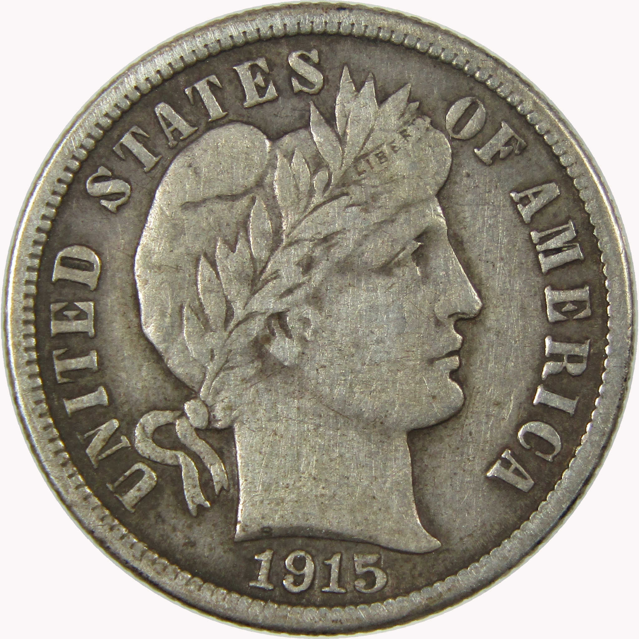 1915 Barber Silver Dime VF Very Fine 10c Coin Collectible