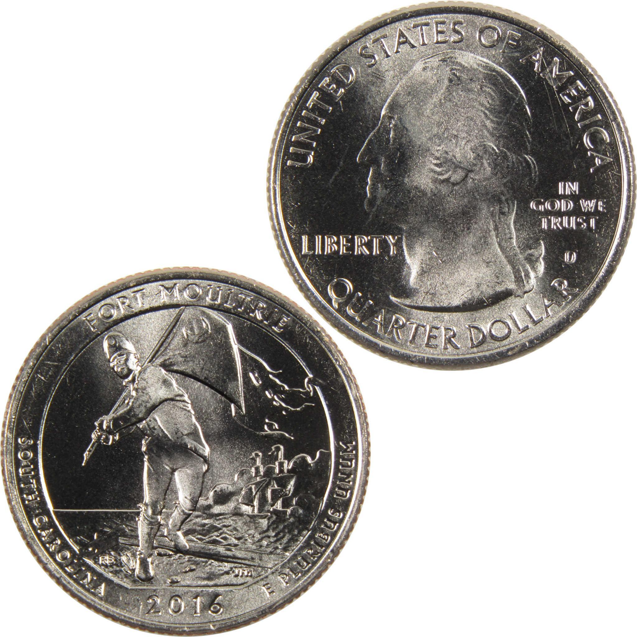 2016 D Fort Moultrie National Park Quarter BU Uncirculated Clad 25c