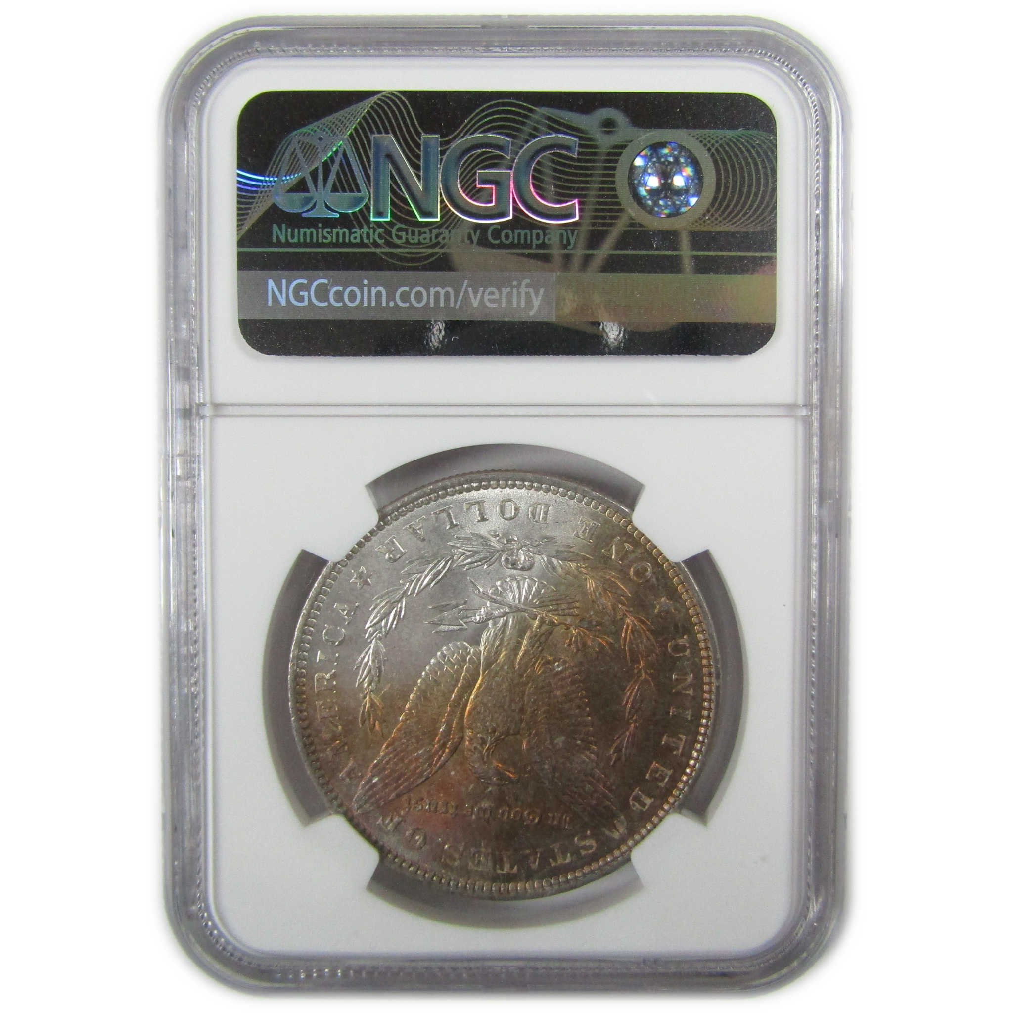 1886 Morgan Silver Dollar MS 63 NGC Crescent Toned Reverse SKU:CP401