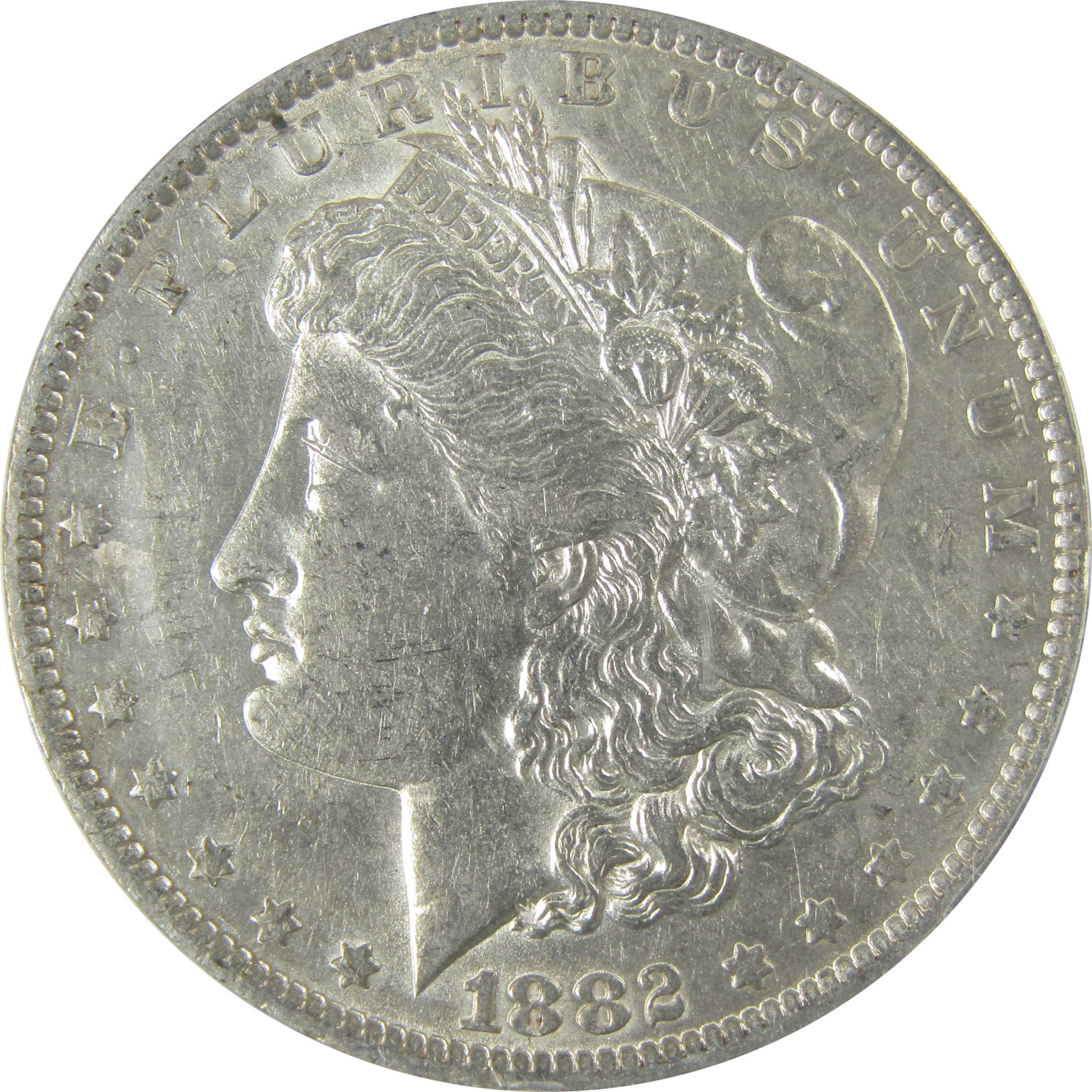 1882 O/S VAM-5 Top 100 Morgan Silver Dollar AU 50 ANACS SKU:CP828 - Morgan coin - Morgan silver dollar - Morgan silver dollar for sale - Profile Coins & Collectibles