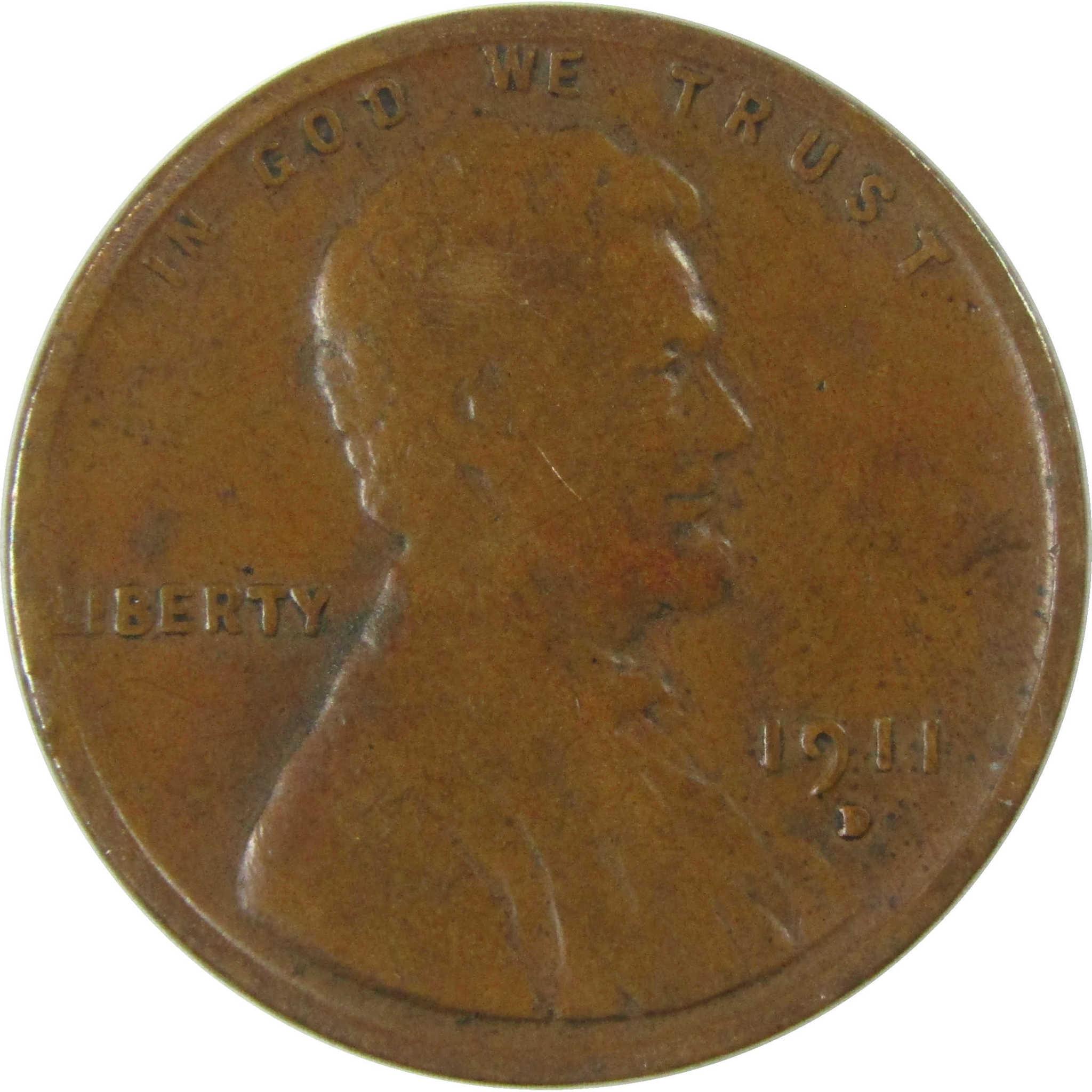 1911 D Lincoln Wheat Cent AG About Good Penny 1c Coin SKU:I26253