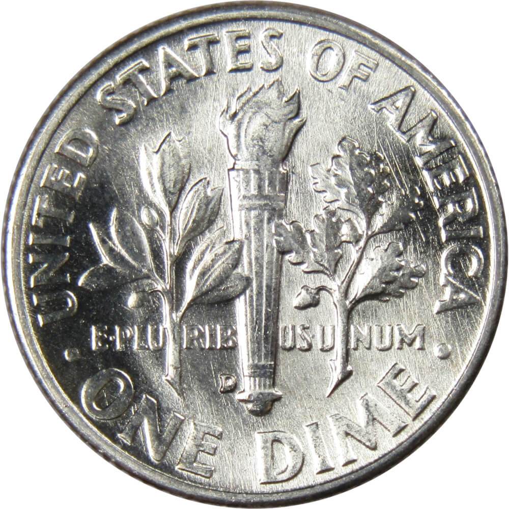 1955 D Roosevelt Silver Dime Uncirculated Mint State 10c Coin
