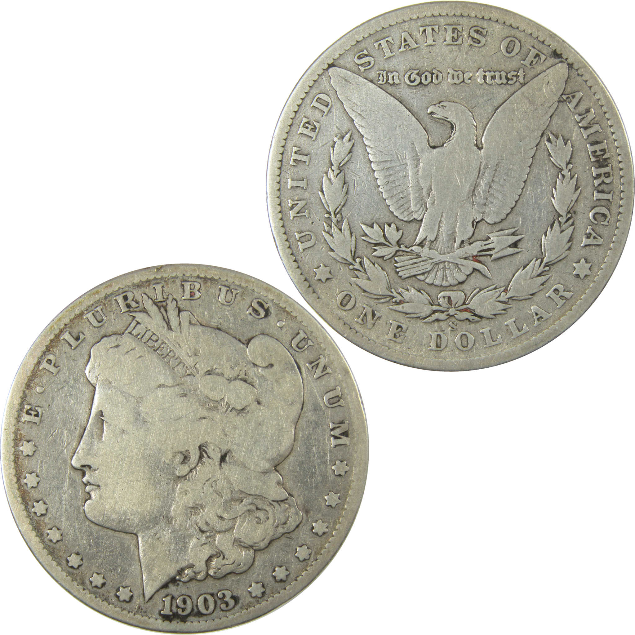 1903 S Morgan Silver Dollar VG Very Good Details $1 Coin SKU:I28095 - Morgan coin - Morgan silver dollar - Morgan silver dollar for sale - Profile Coins & Collectibles