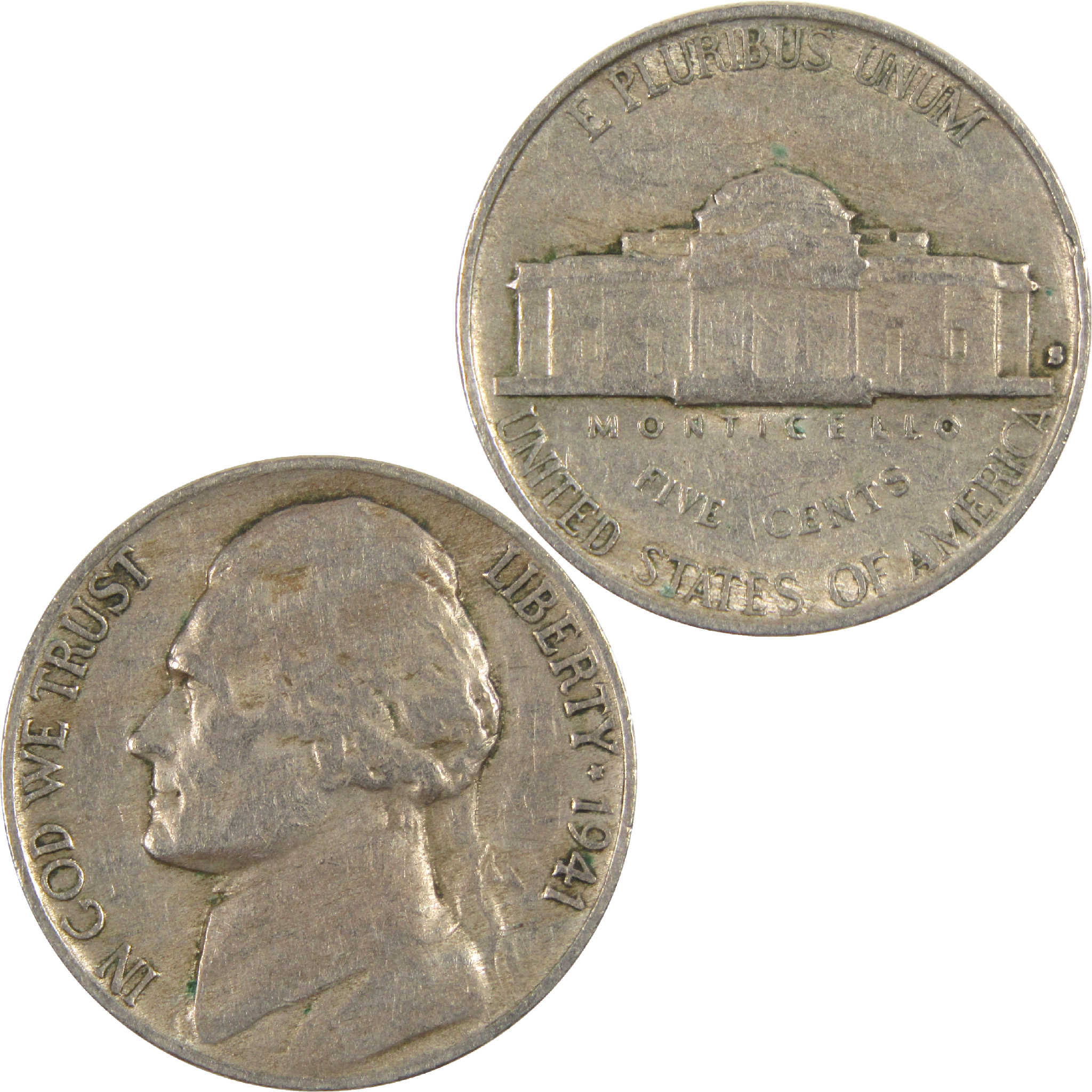 1941 S Jefferson Nickel Circulated 5c Coin Collectible