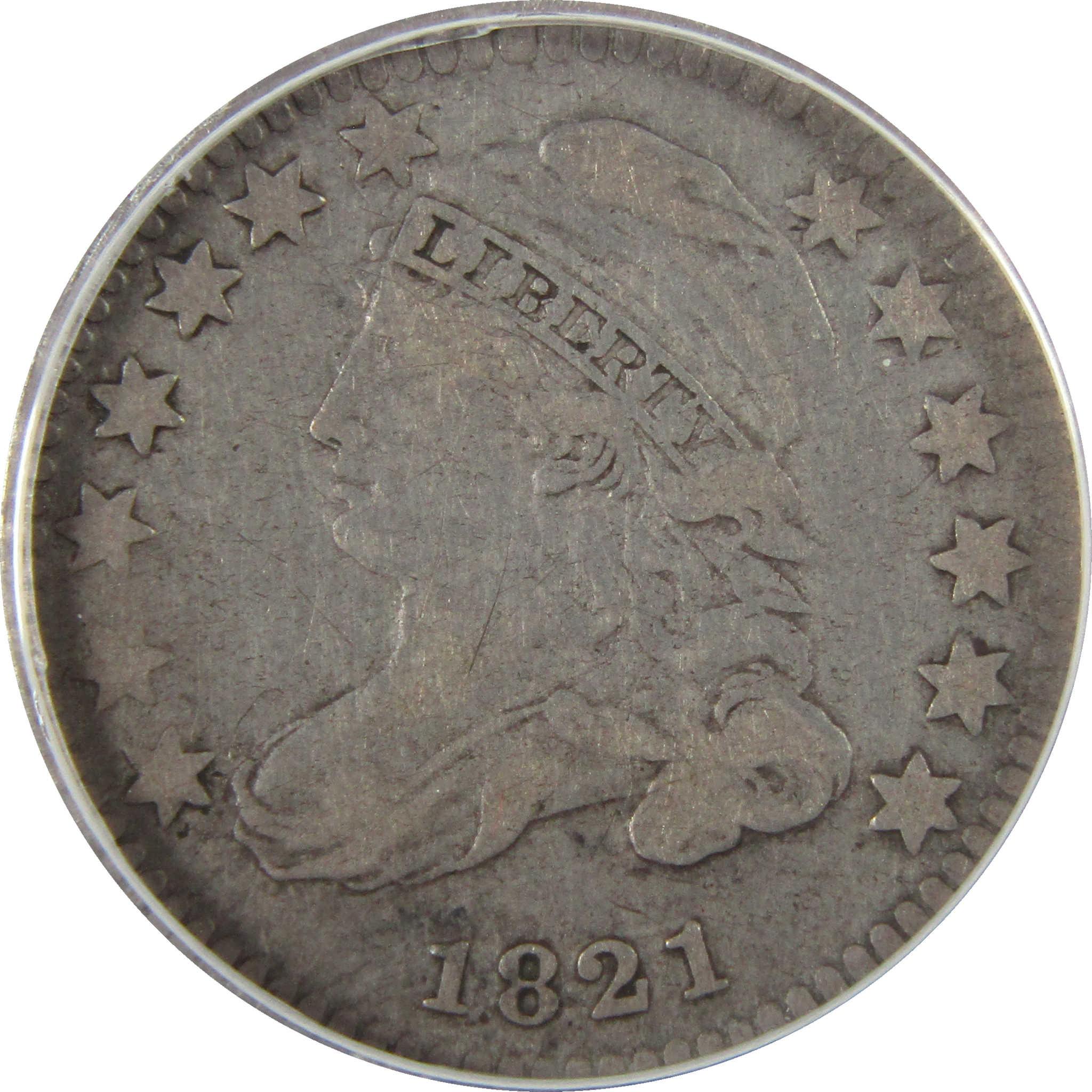 1821 Small Date Capped Bust Silver Dime VG 10 ANACS SKU:I28029