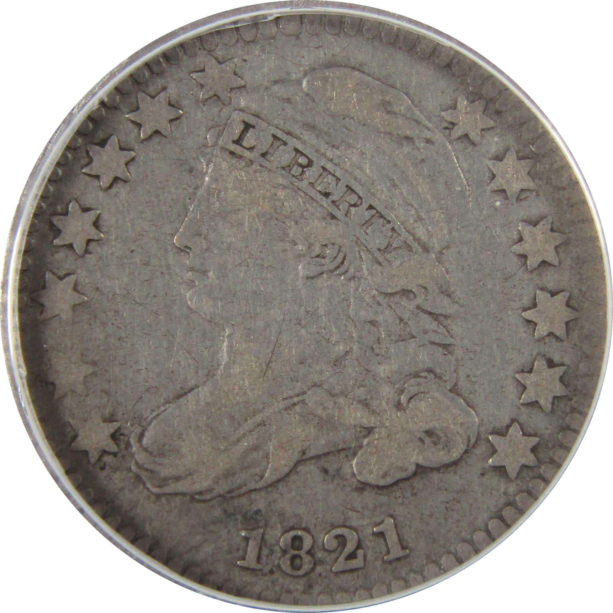 1821 Small Date Capped Bust Silver Dime VG 10 ANACS SKU:I28029