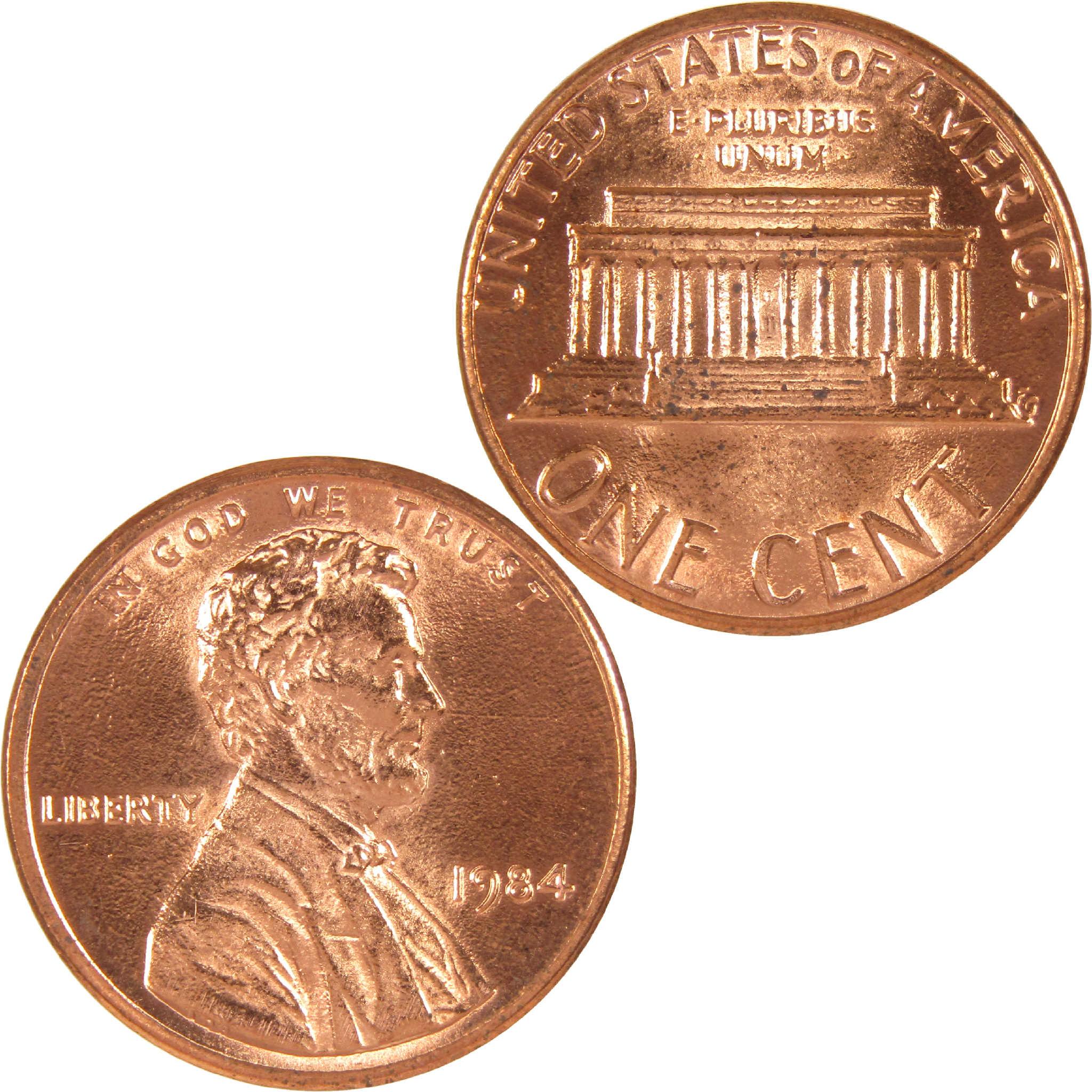 1984 Lincoln penny collectible US one cent copper coin obverse and reverse