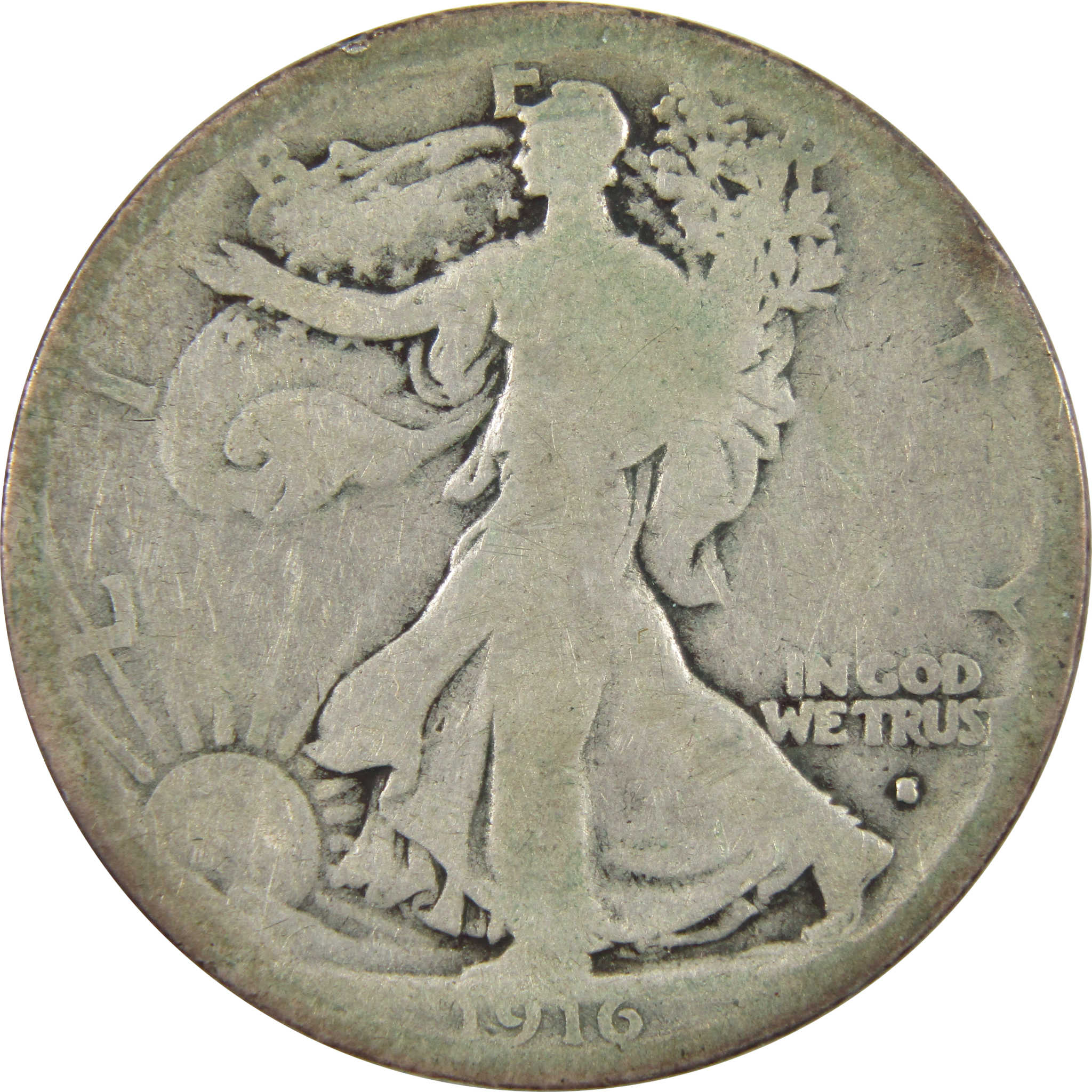1916 S Liberty Walking Half Dollar AG 90% Silver 50c Coin SKU:I11172