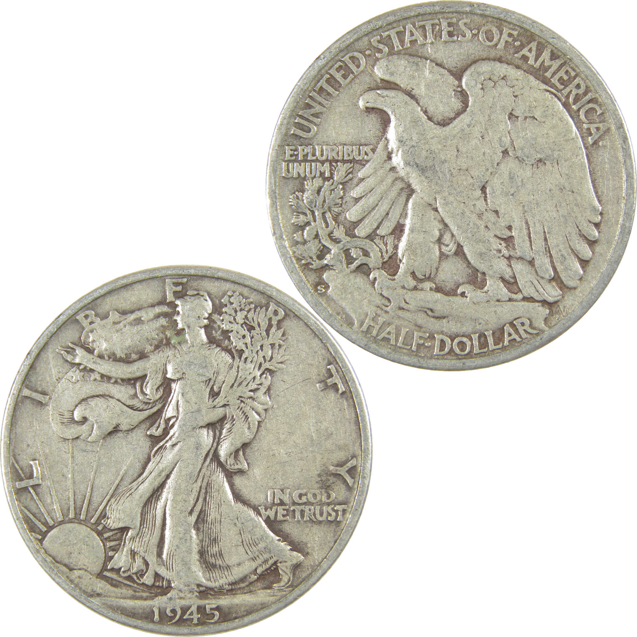 1945 S Liberty Walking Half Dollar XF EF Extremely Fine Silver