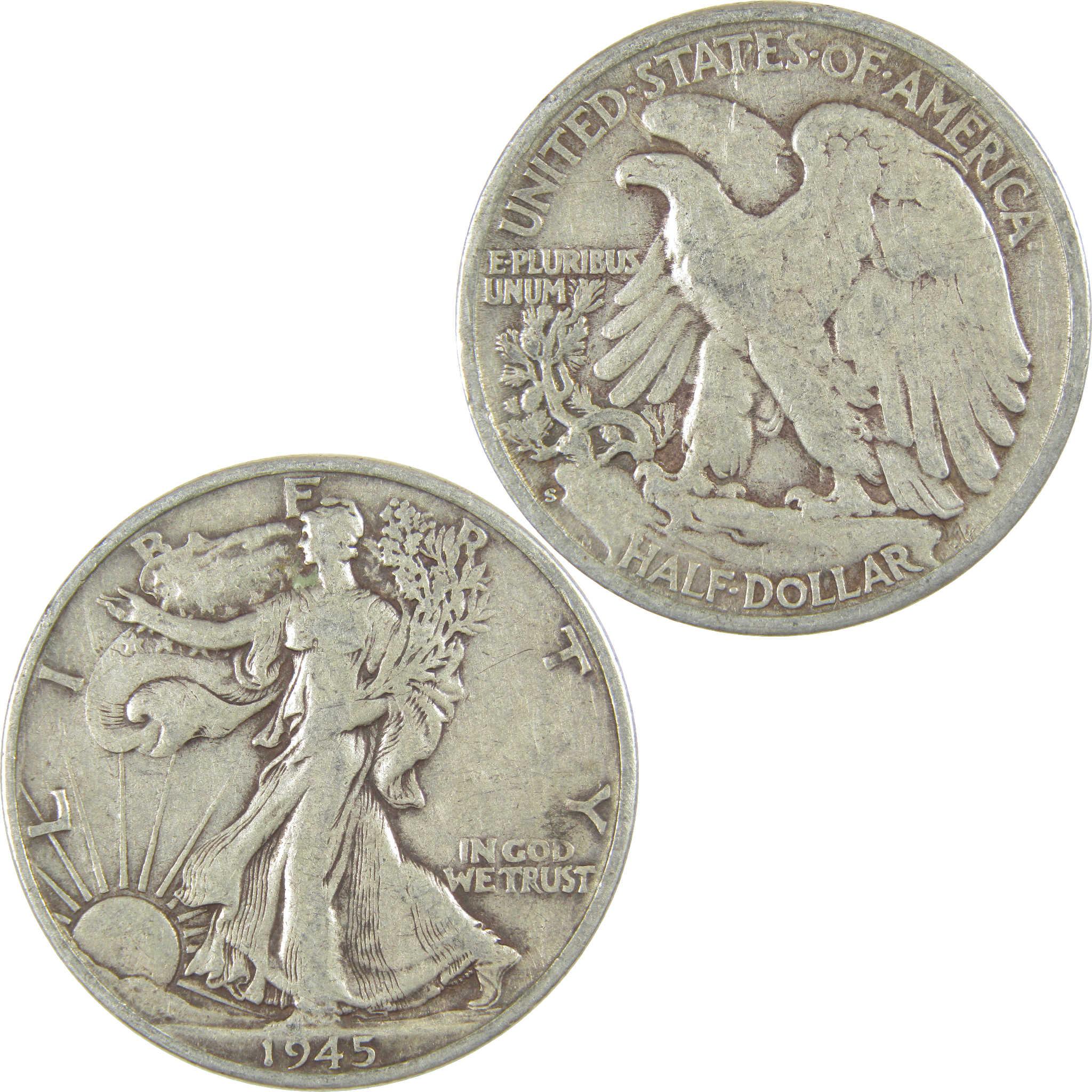 1945 S Liberty Walking Half Dollar XF EF Extremely Fine Silver