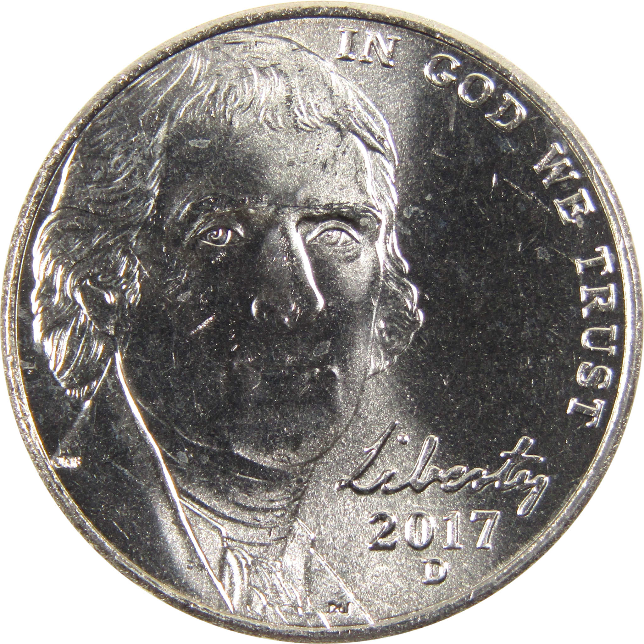 2017 D Jefferson Nickel BU Uncirculated 5c Coin