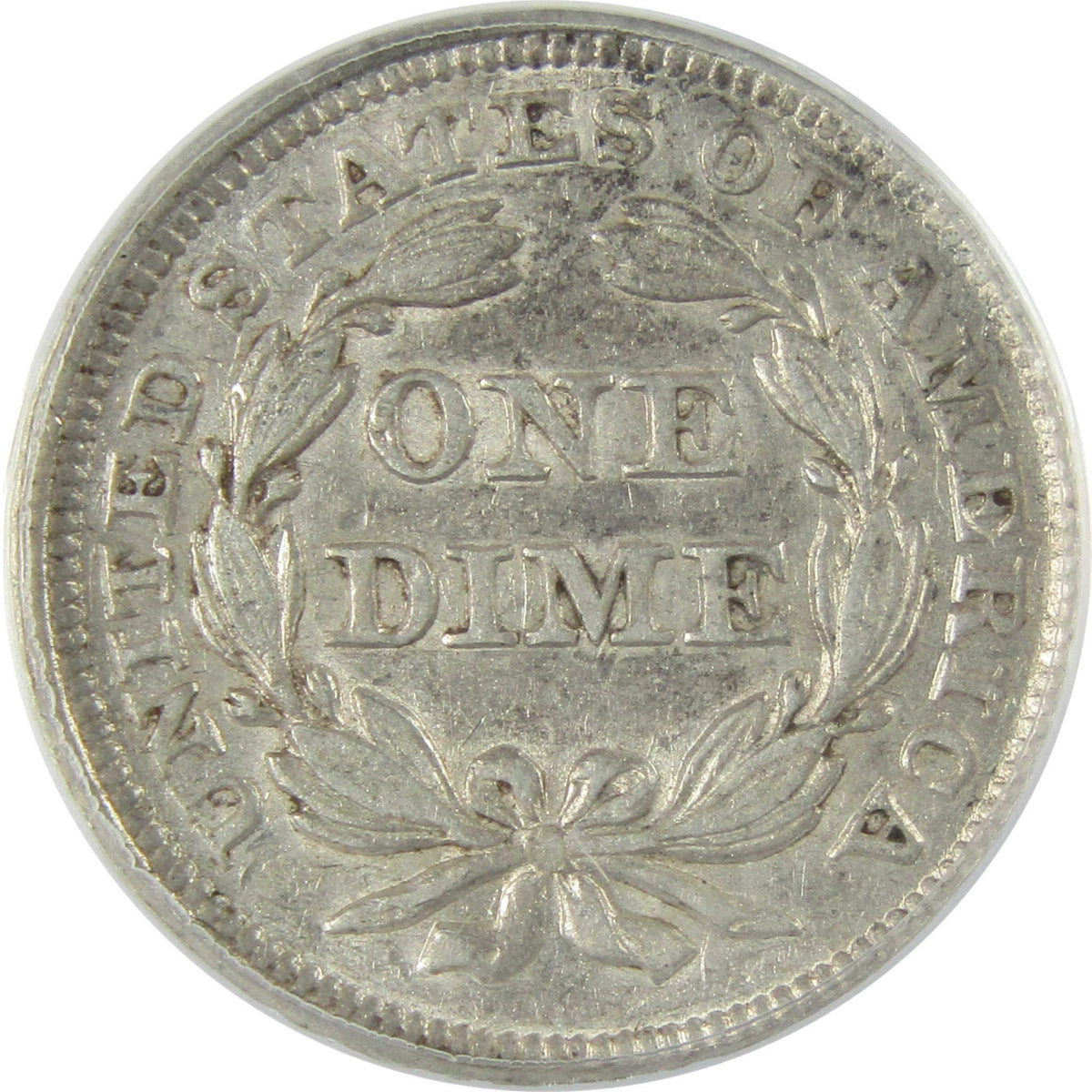 1857 Seated Liberty Silver Dime AU 50 ANACS 10c Coin SKU:CP806