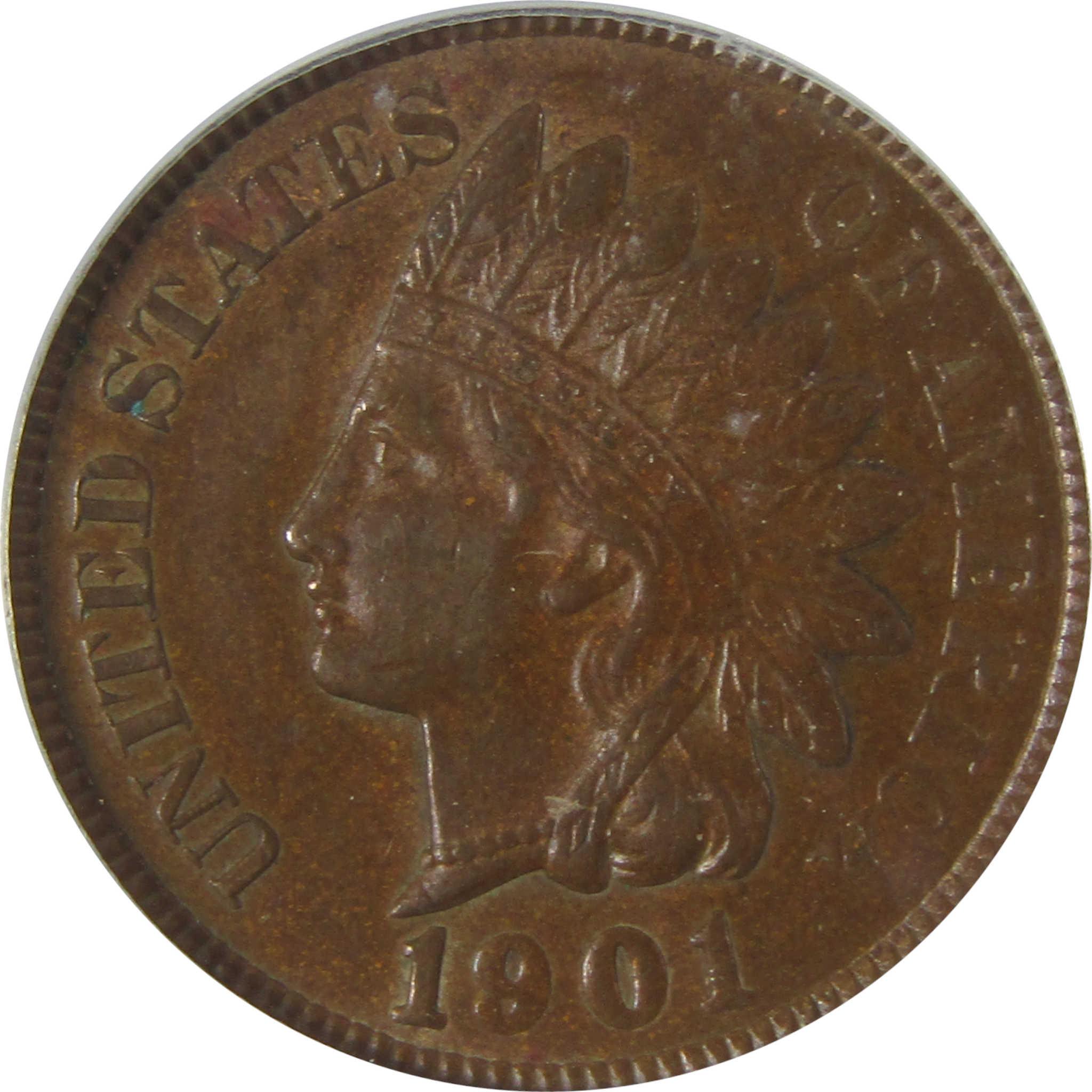 1901 Indian Head Cent MS 62 BN ICG Penny Uncirculated SKU:I22936