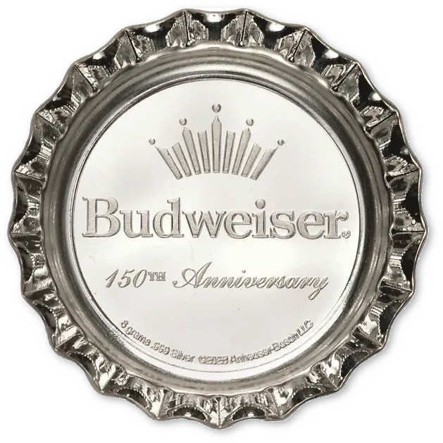 Budweiser Patriotic Silver Bottle Cap Collectible