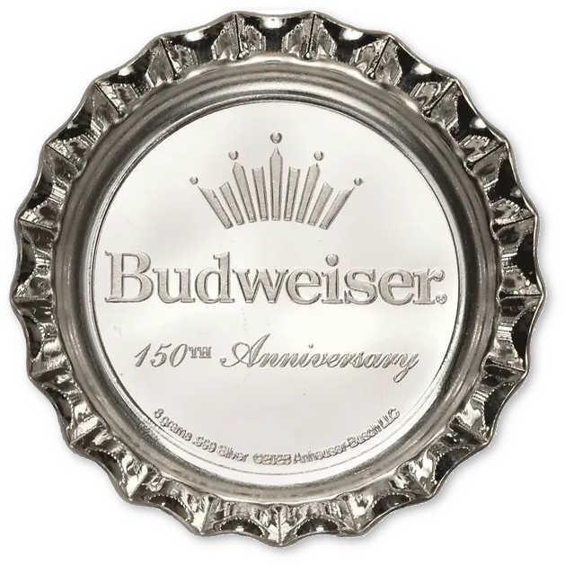 Budweiser Patriotic Silver Bottle Cap Collectible