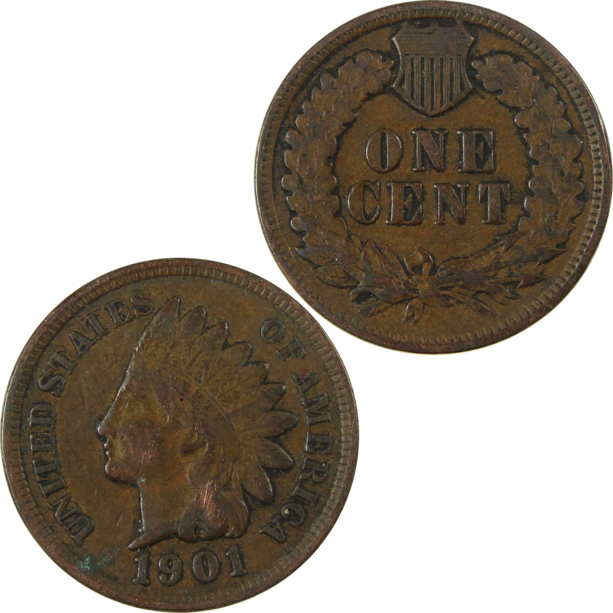 1901 Indian Head Cent VF Very Fine Penny 1c Coin SKU:I26928