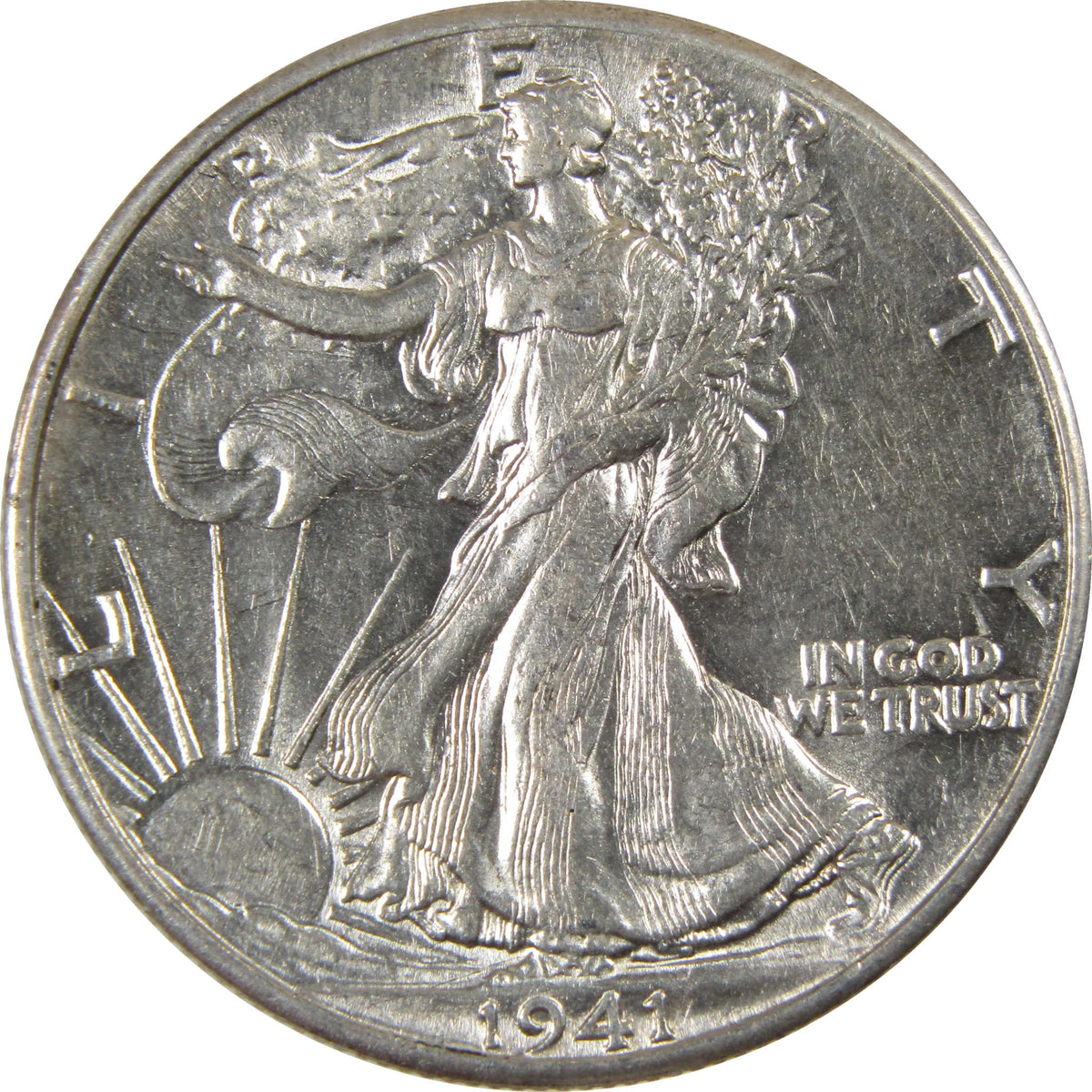 1941 Liberty Walking Silver 50c Borderline Uncirculated SKU:I28685