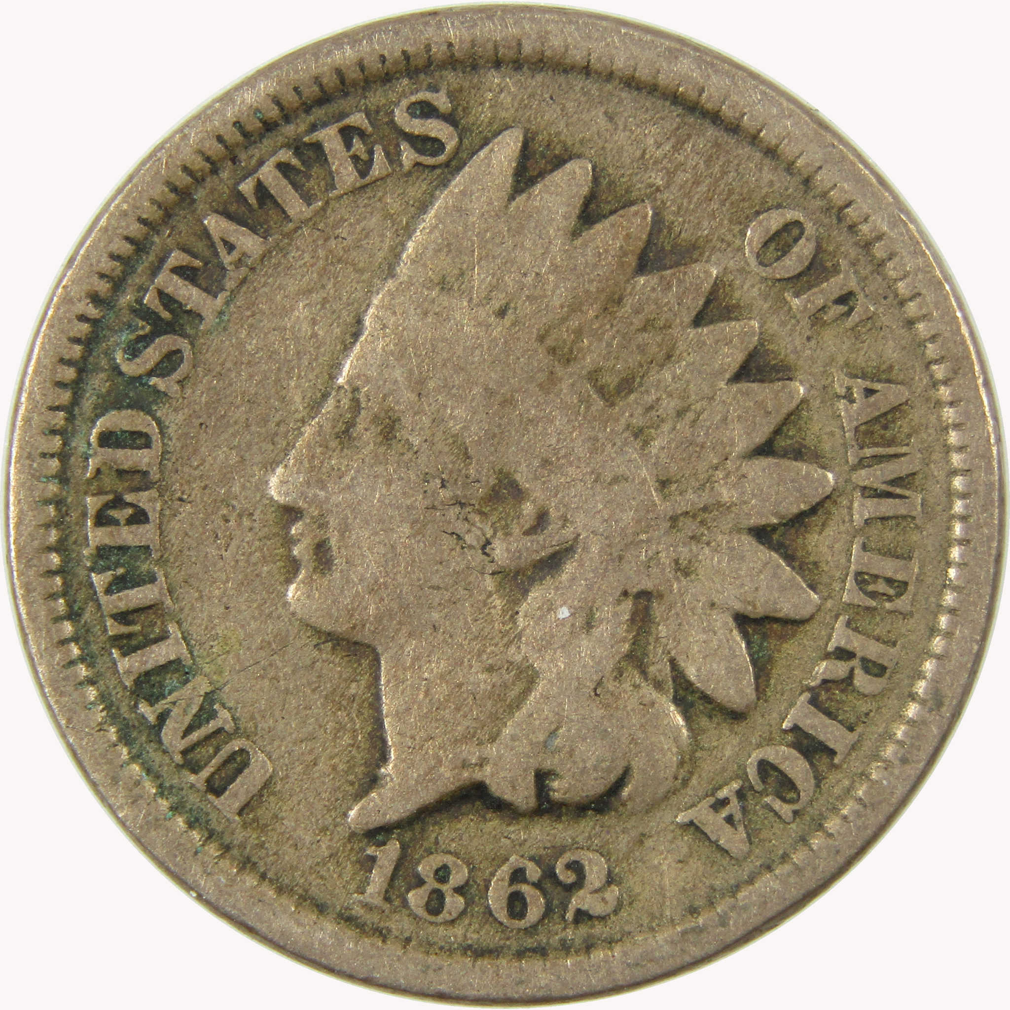 1862 Indian Head Cent G Good Penny 1c Coin SKU:CP1089