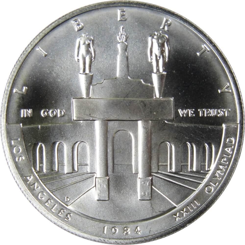 1984 D LA Olympiad Coliseum Commemorative Silver Dollar Uncirculated