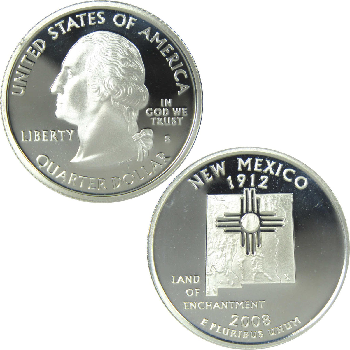 2008 S New Mexico State Silver Quarter Proof 25c Coin Collectible