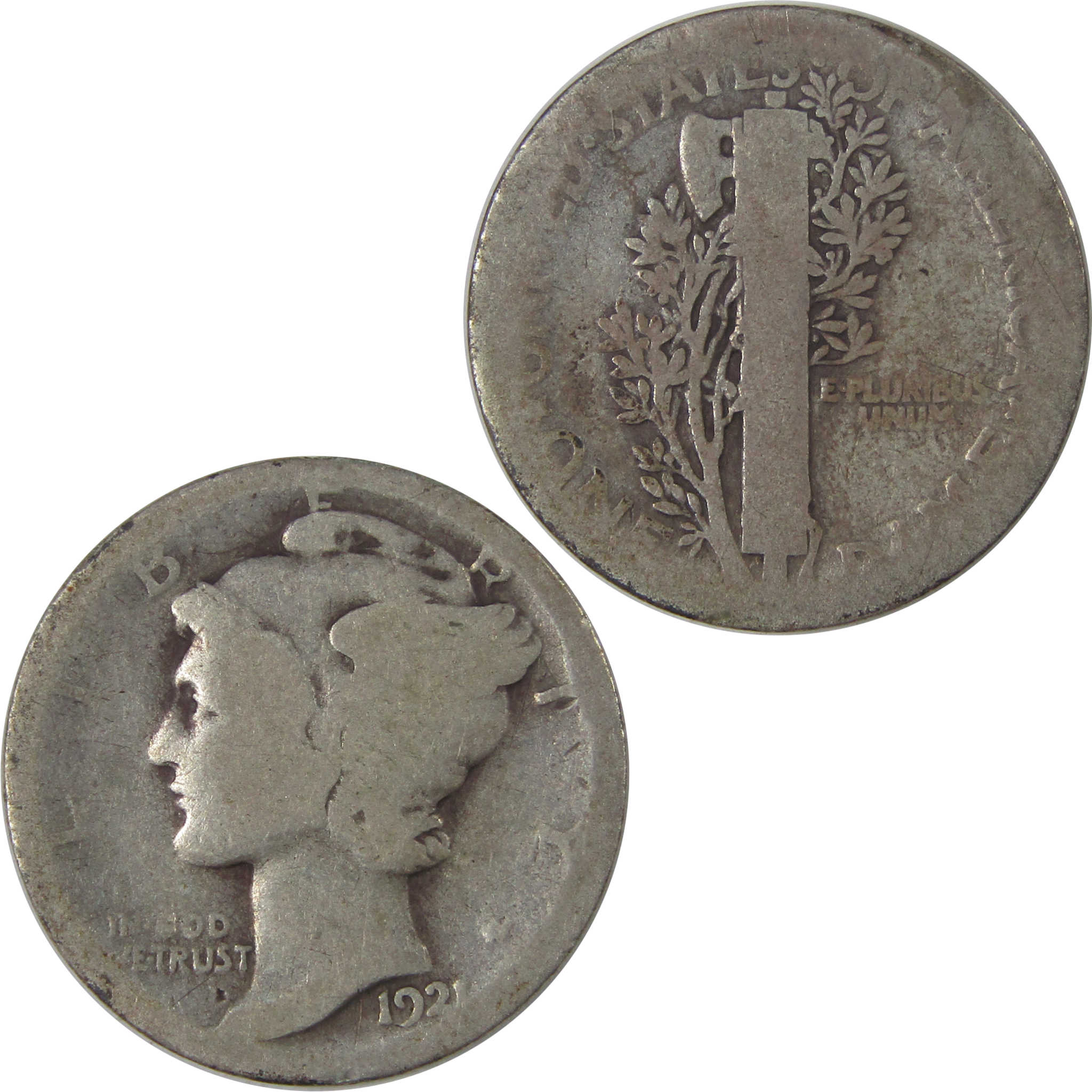 1921 Mercury Dime AG About Good Silver 10c Coin SKU:I18088