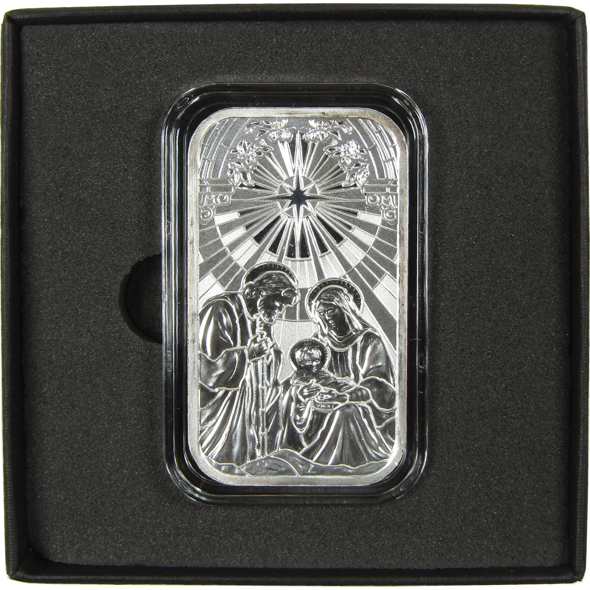 2025 Mary Joseph and Baby Jesus Nativity 1 oz .999 Silver Bar with Box