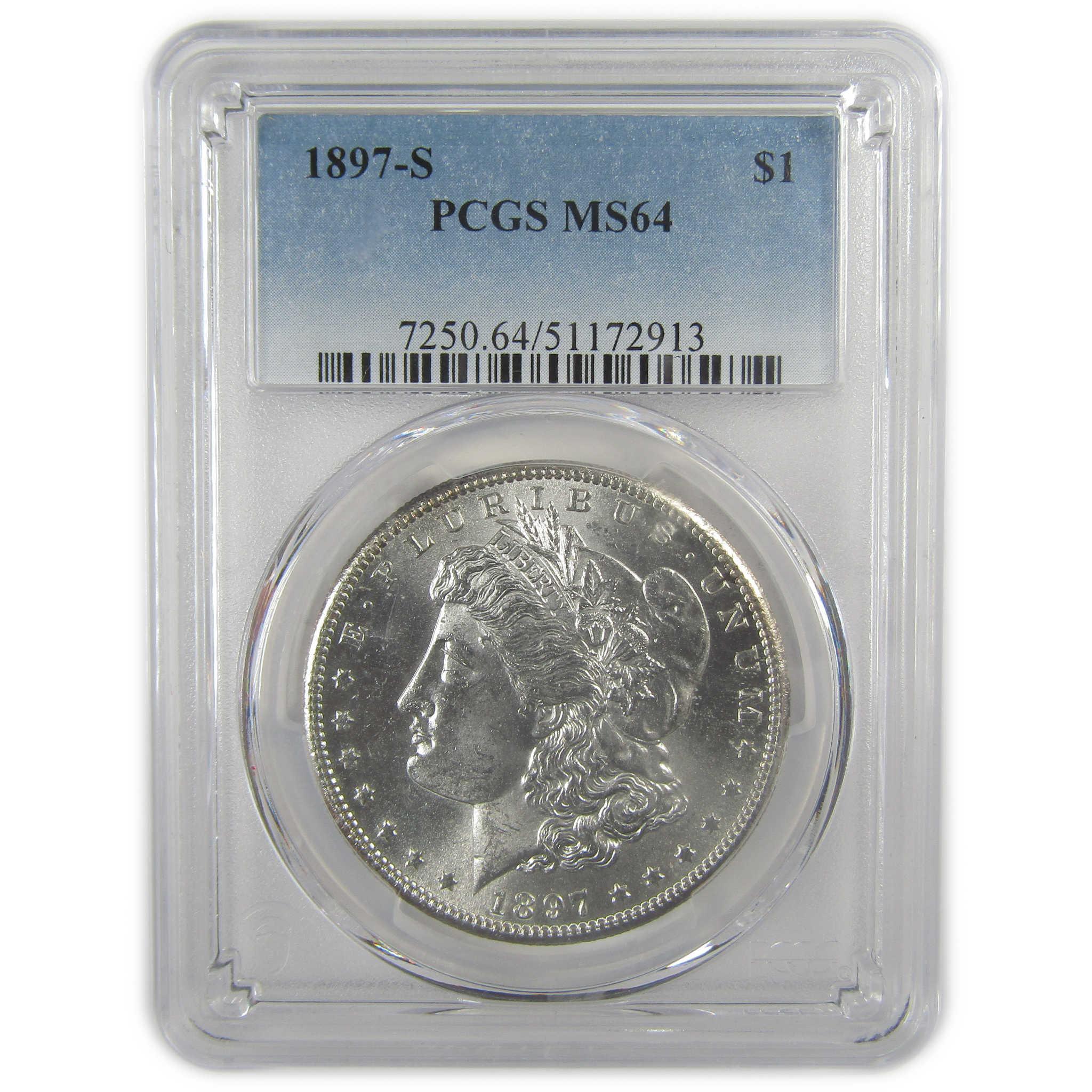 1897 S Morgan Dollar MS 64 PCGS Silver Uncirculated $1 Coin SKU:I22011 - Morgan coin - Morgan silver dollar - Morgan silver dollar for sale - Profile Coins & Collectibles