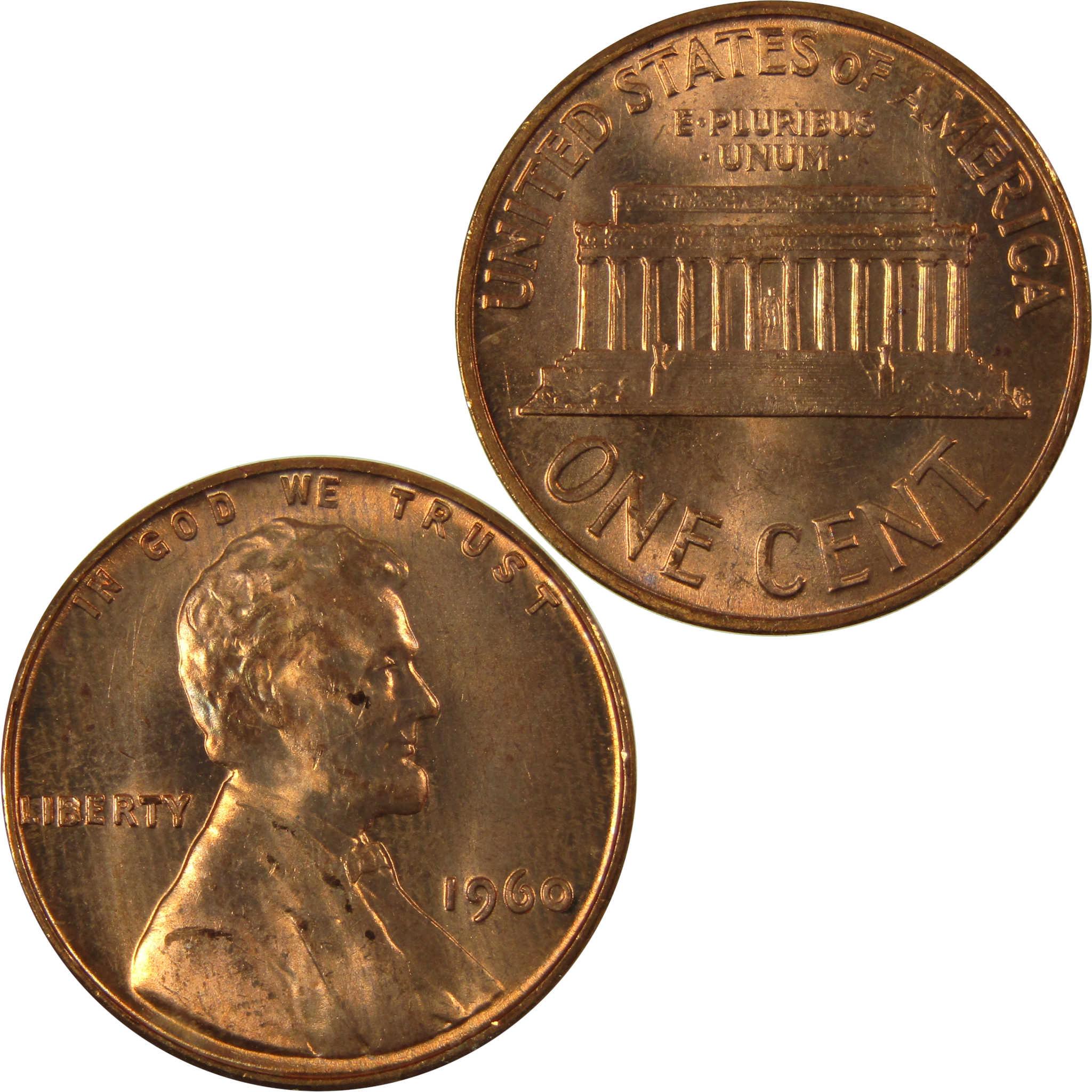 1960 Small Date Lincoln Memorial 1c Uncirculated Mint State SKU:I26576