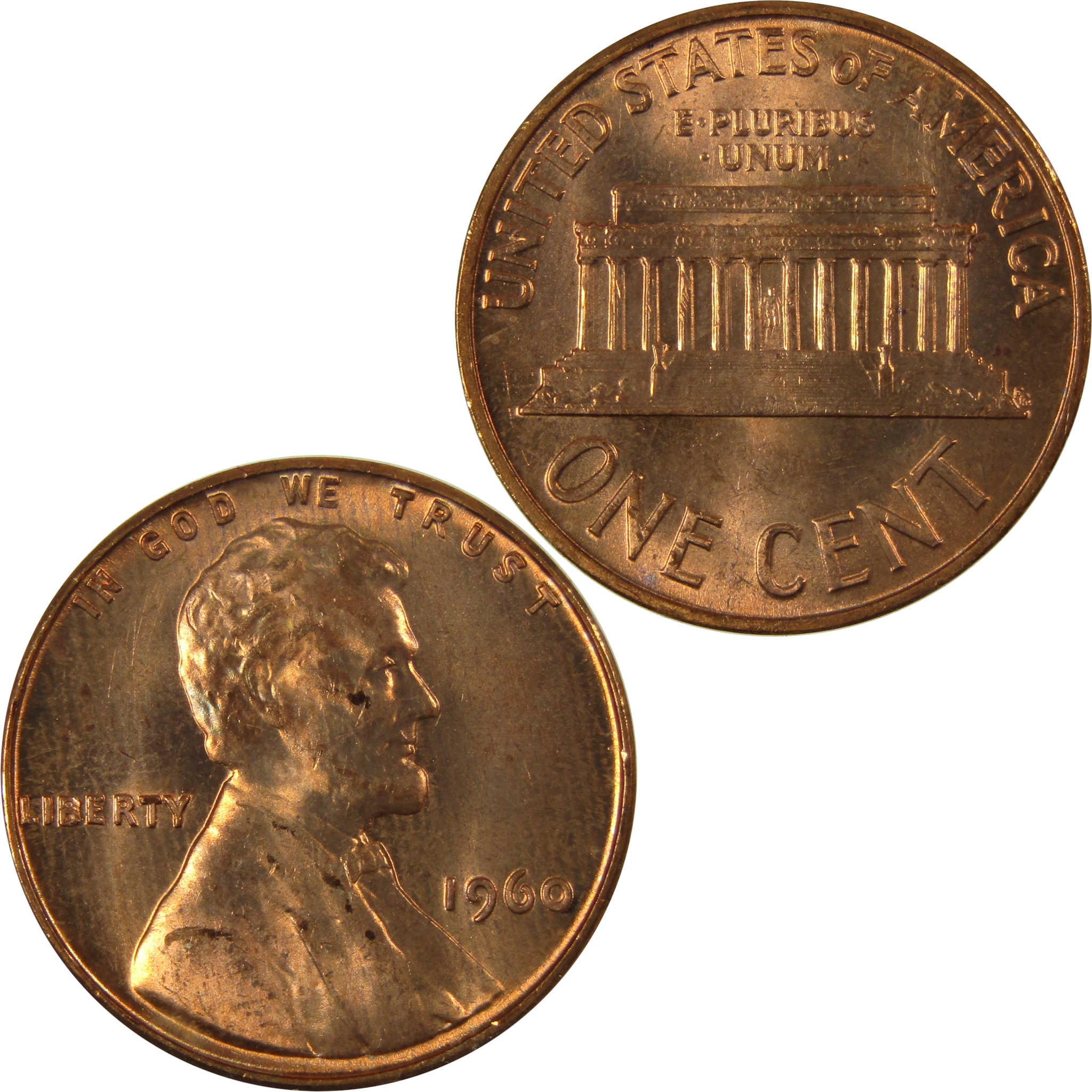 1960 Small Date Lincoln Memorial 1c Uncirculated Mint State SKU:I26576