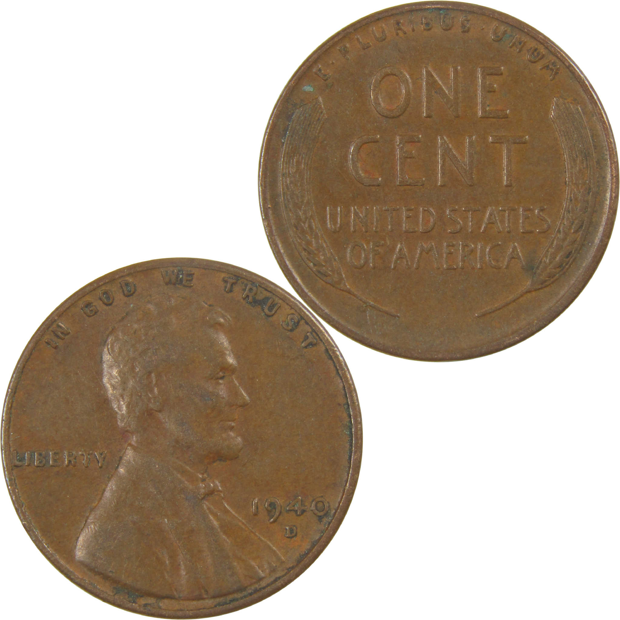 1940 D Lincoln Wheat Cent Circulated Penny 1c Coin Collectible