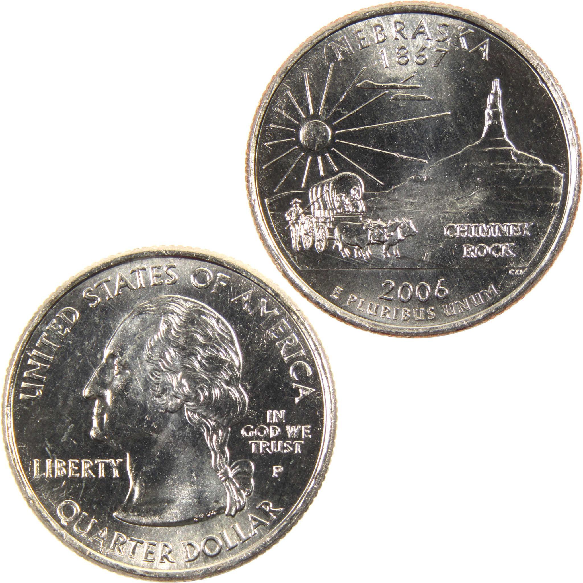 2006 P Nebraska State Quarter BU Uncirculated Clad 25c Coin