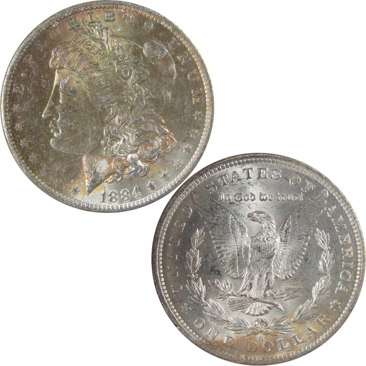1884 O Morgan Silver Dollar BU Choice Uncirculated Toned SKU:I24197