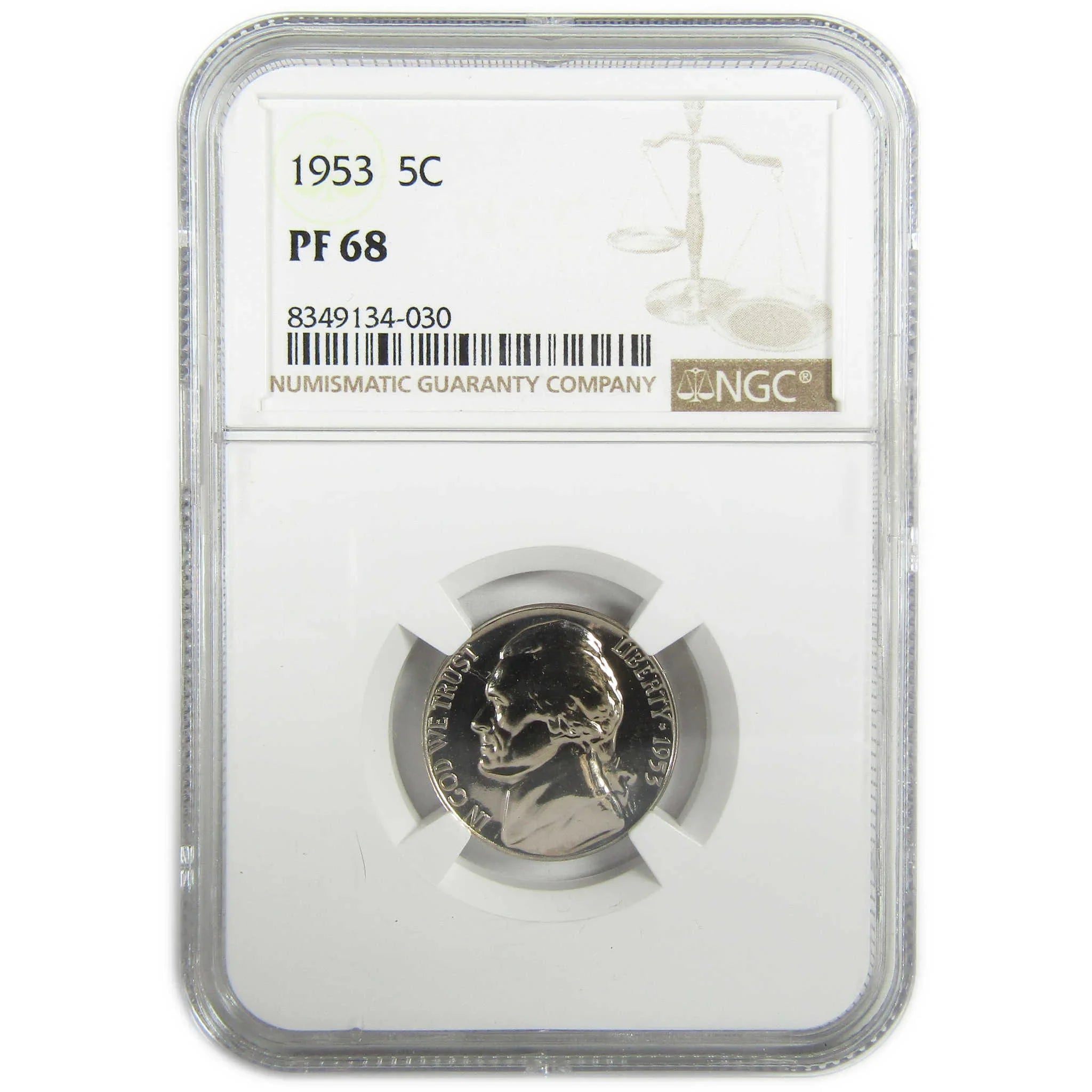 1953 Jefferson Nickel PF 68 NGC Proof 5c Coin Collectible SKU:I27349