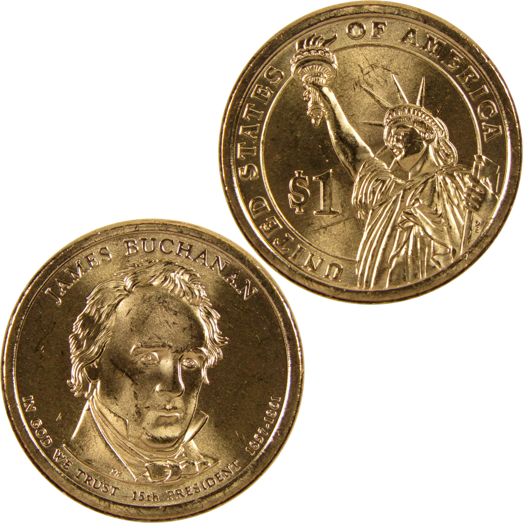 2010 D James Buchanan Presidential Dollar BU Uncirculated $1 Coin