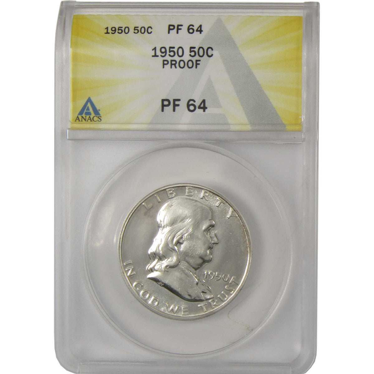 1950 Franklin Silver Half Dollar PF 64 ANACS Proof 50c Coin SKU:I28783