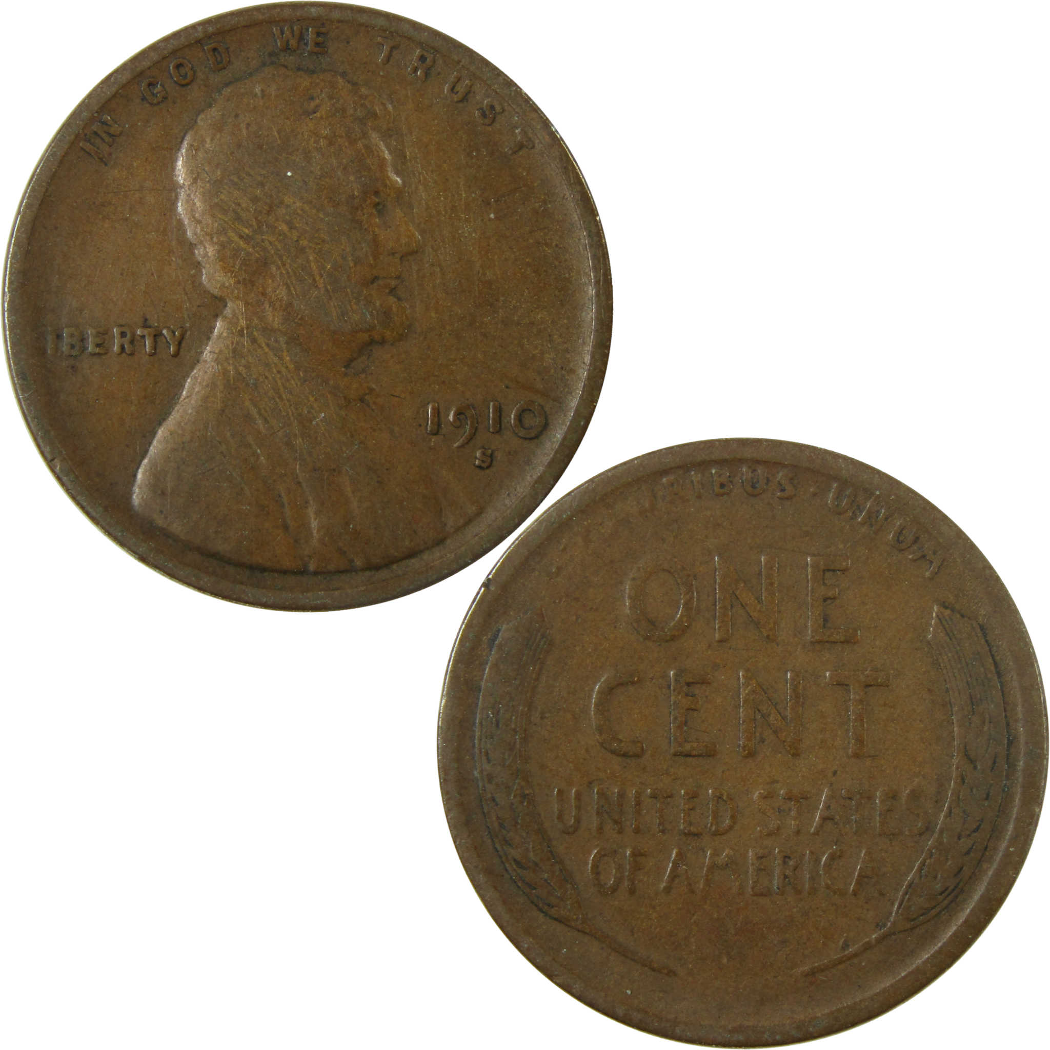 1910 S Lincoln Wheat Cent F Fine Details Penny 1c Coin SKU:I28118