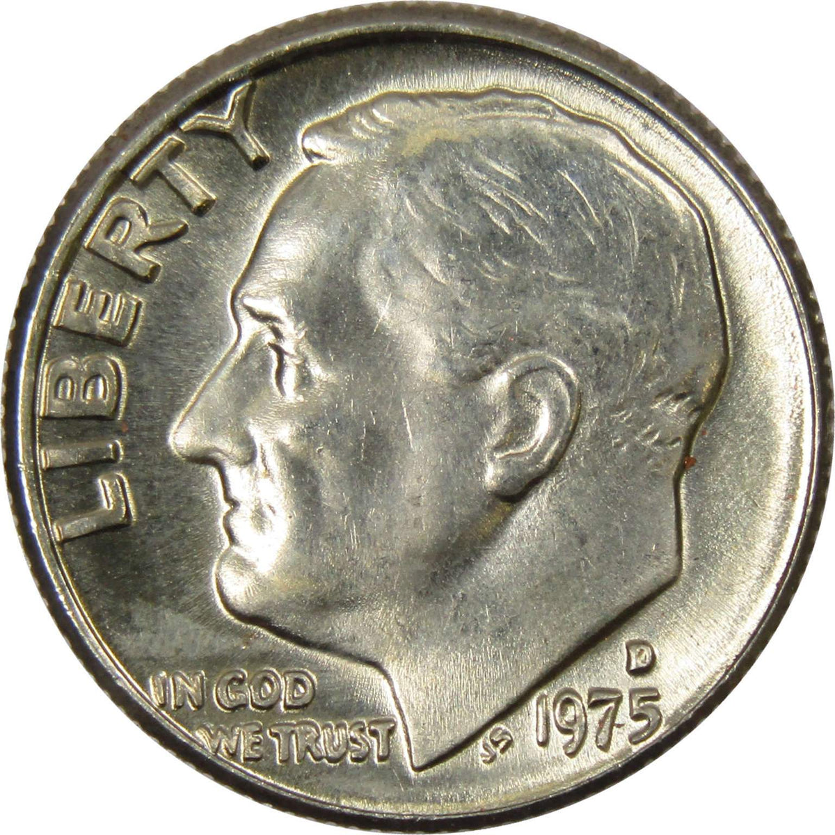 1975 D Roosevelt Dime Clad Uncirculated Mint State 10c Coin
