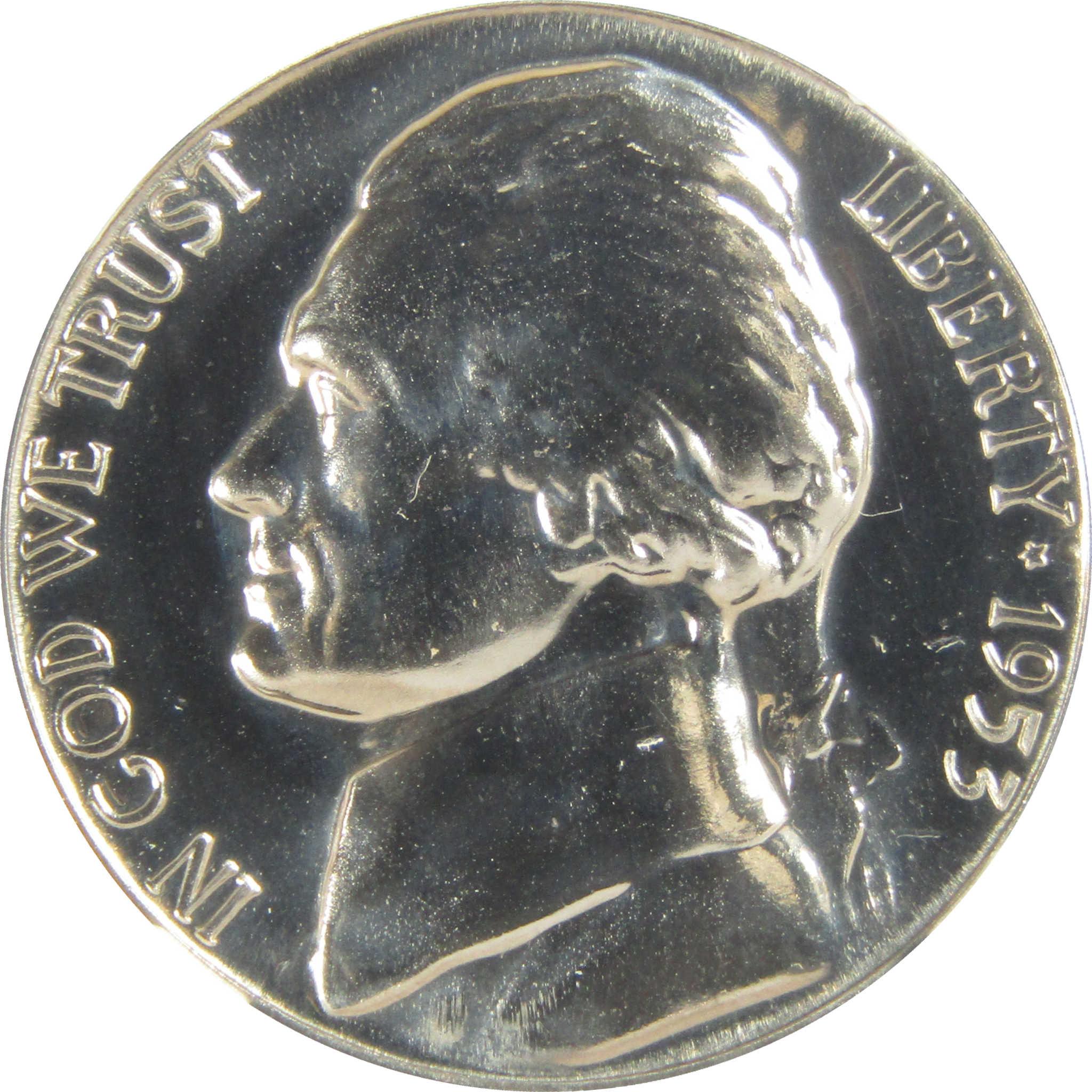 1953 Jefferson Nickel PF 68 NGC Proof 5c Coin Collectible SKU:I27368