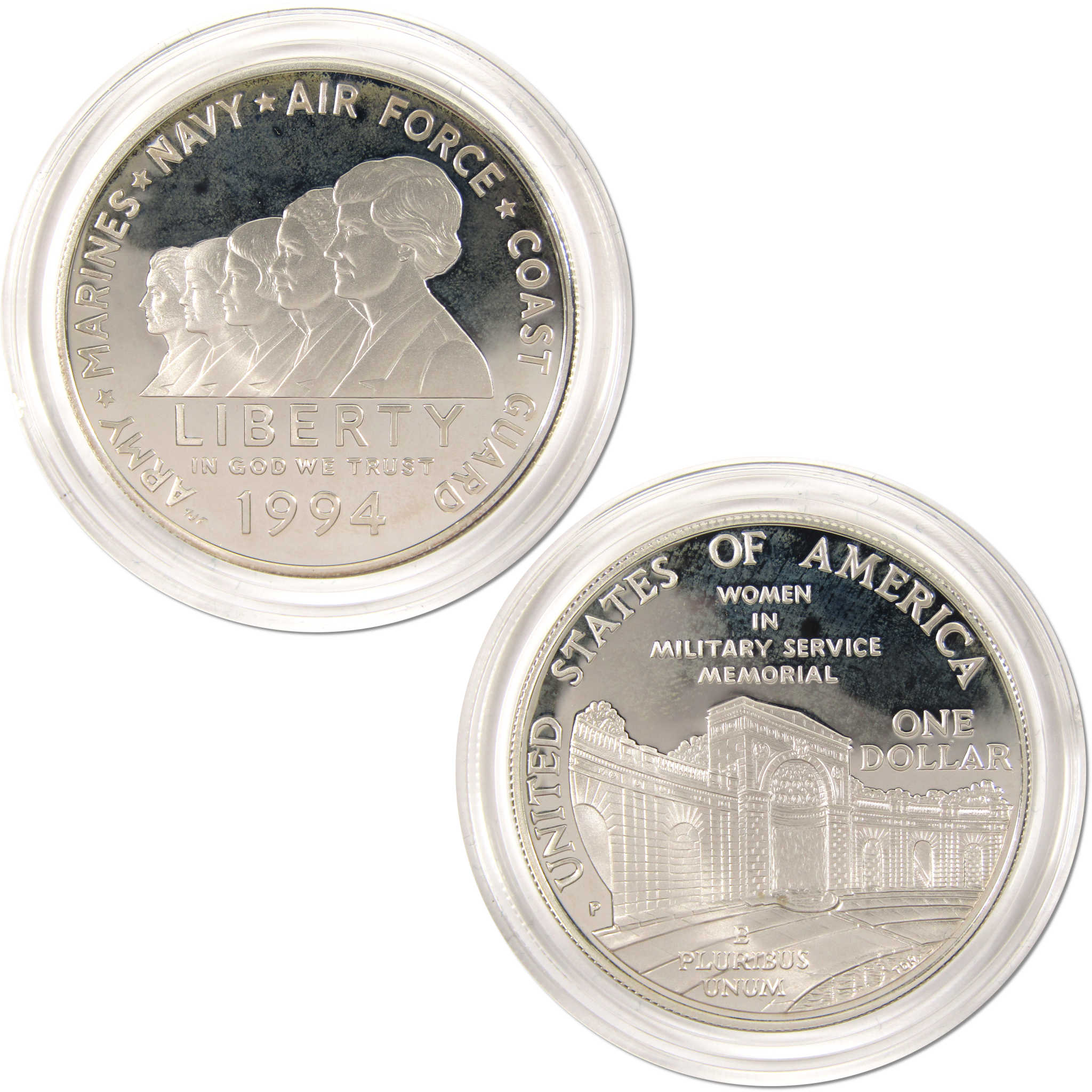 U.S Veterans Commemorative Silver Dollars 3 Coin Set Proof OGP COA