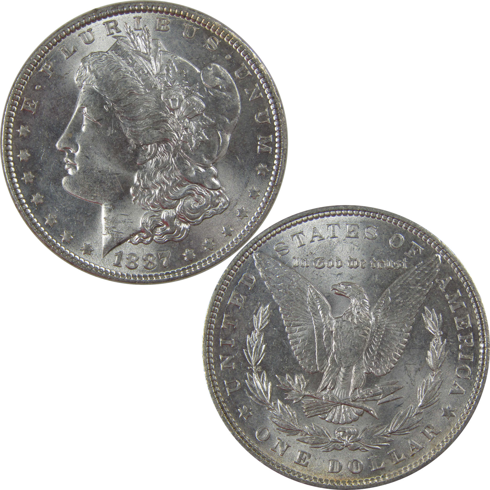 1887 Morgan Dollar Uncirculated Silver $1 Coin SKU:CPC1164 - Morgan coin - Morgan silver dollar - Morgan silver dollar for sale - Profile Coins & Collectibles