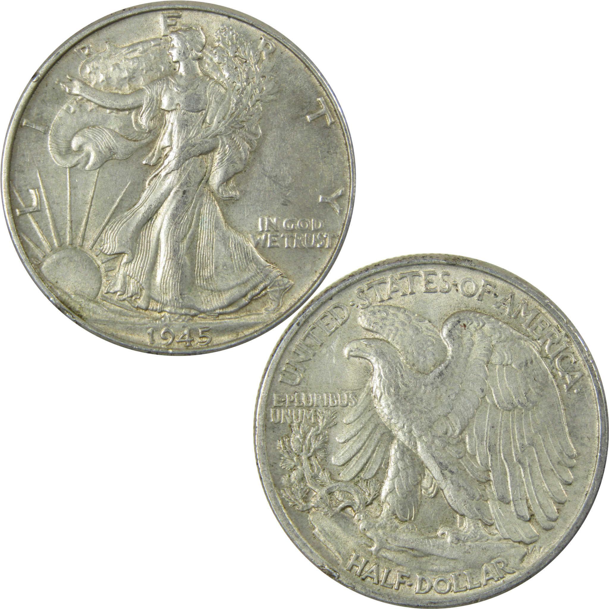 1945 Liberty Walking Silver 50cAU About Uncirculated SKU:CP539