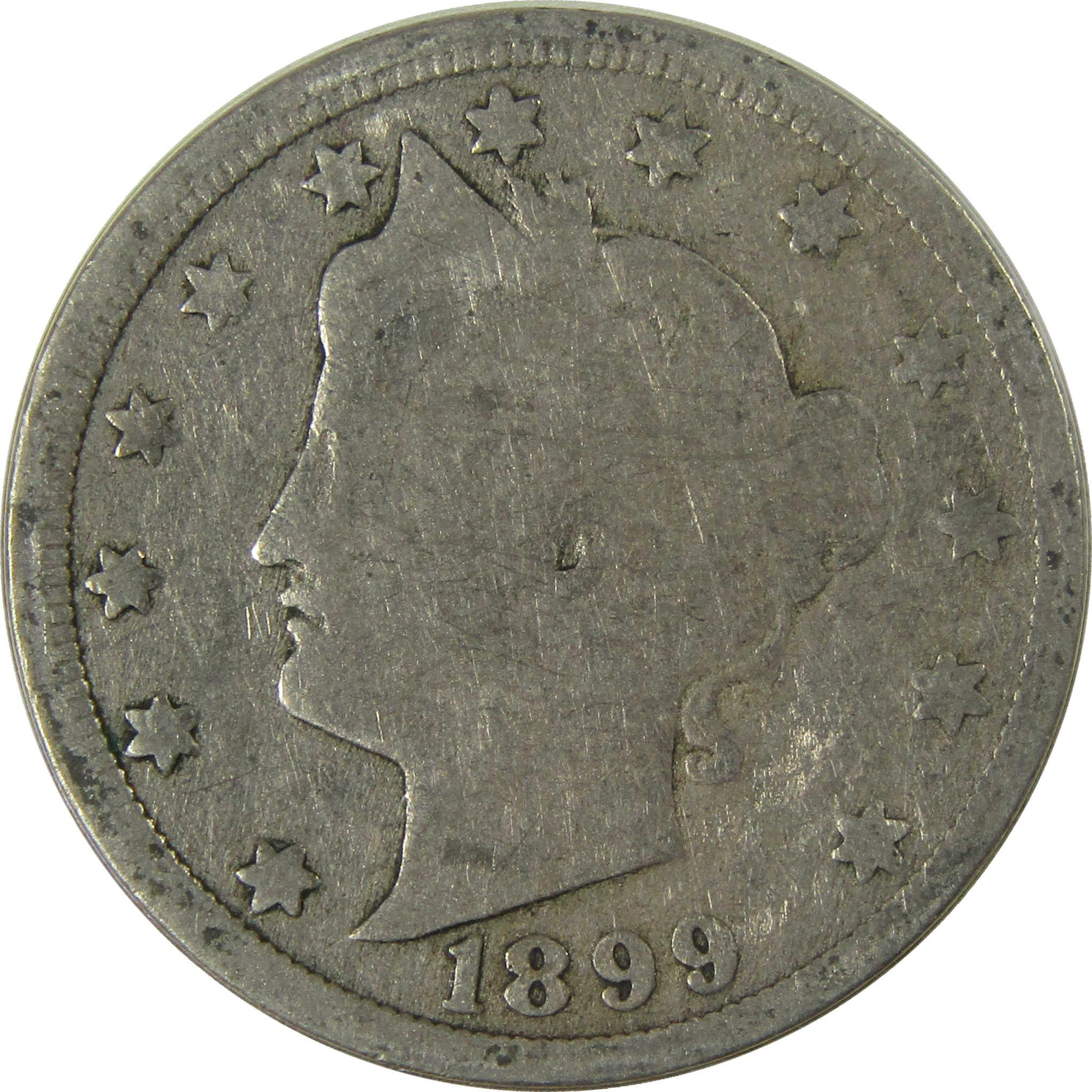 1899 Liberty Head V Nickel G Good 5c Coin Collectible SKU:I26741